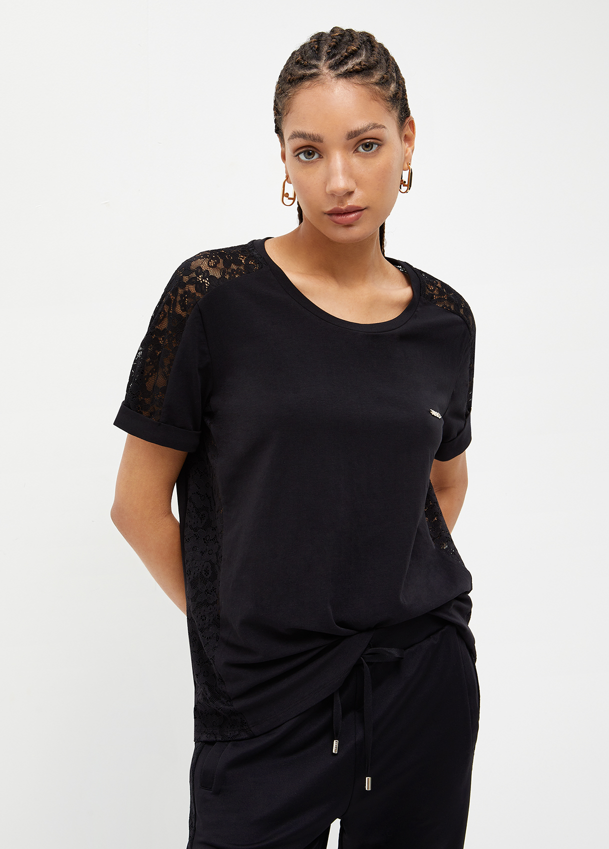 Liujo T-shirt Avec Détails En Dentelle