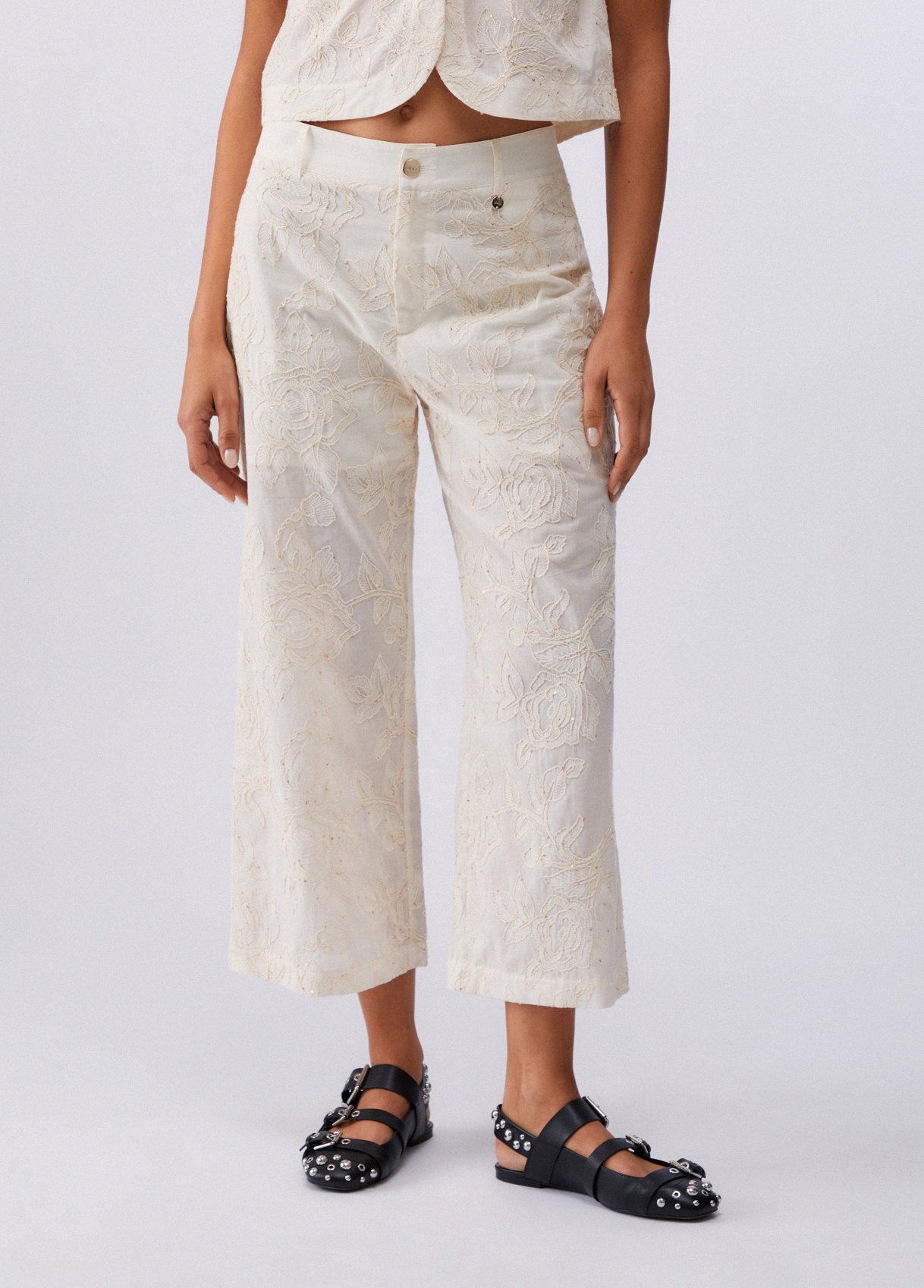 Liu Jo Embroidered Muslin Trousers