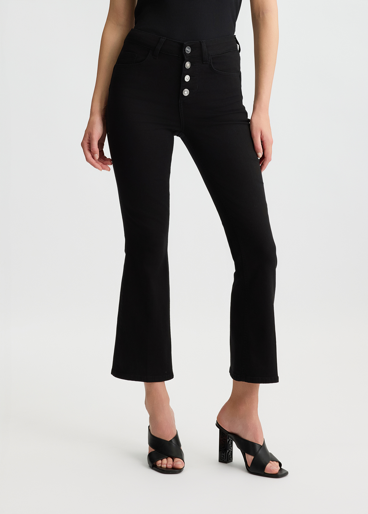 Pantaloni bootcut a vita alta colore nero | Liu Jo