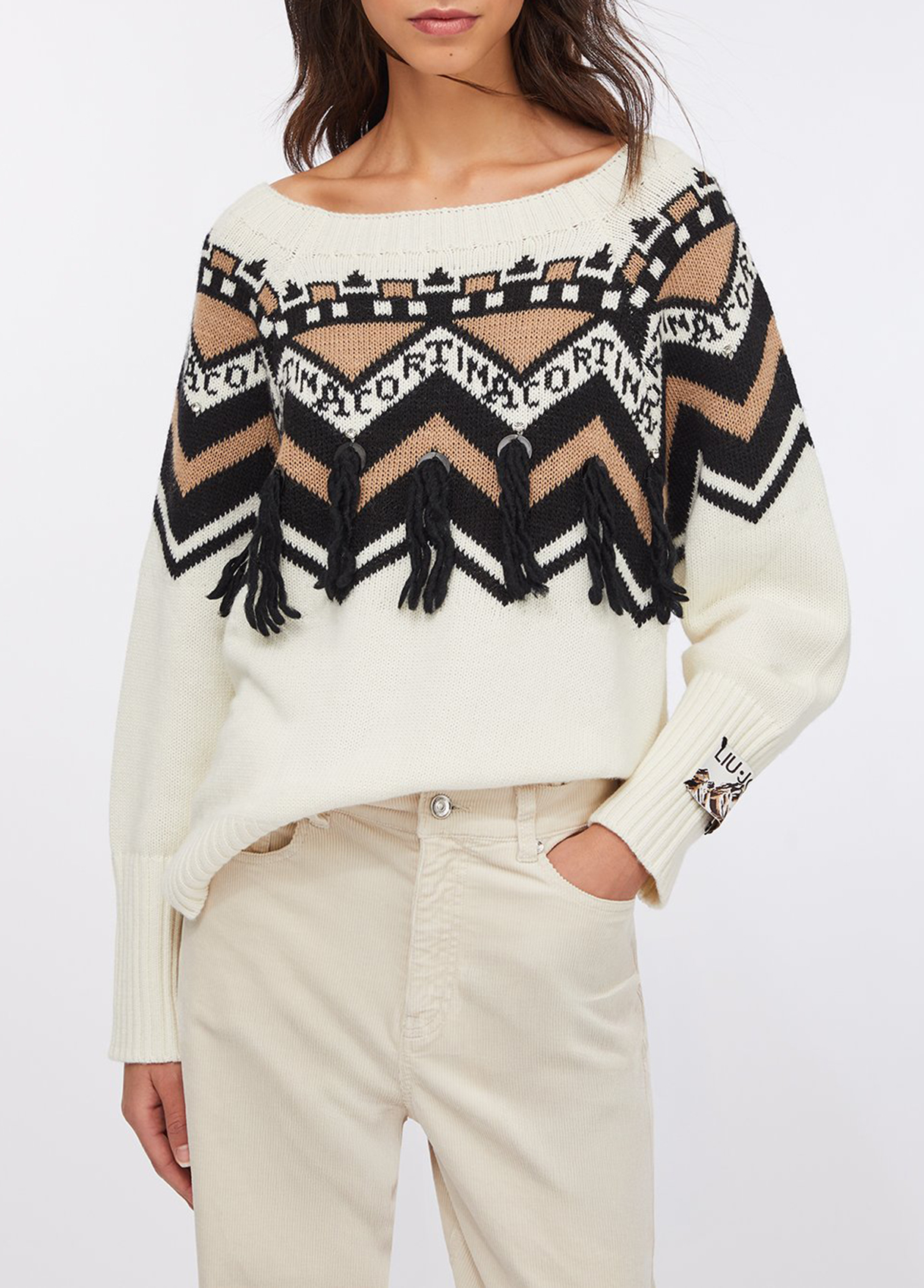 Liu Jo Maille Jacquard Avec Applications Liu Jo Maille Jacquard Avec Applications