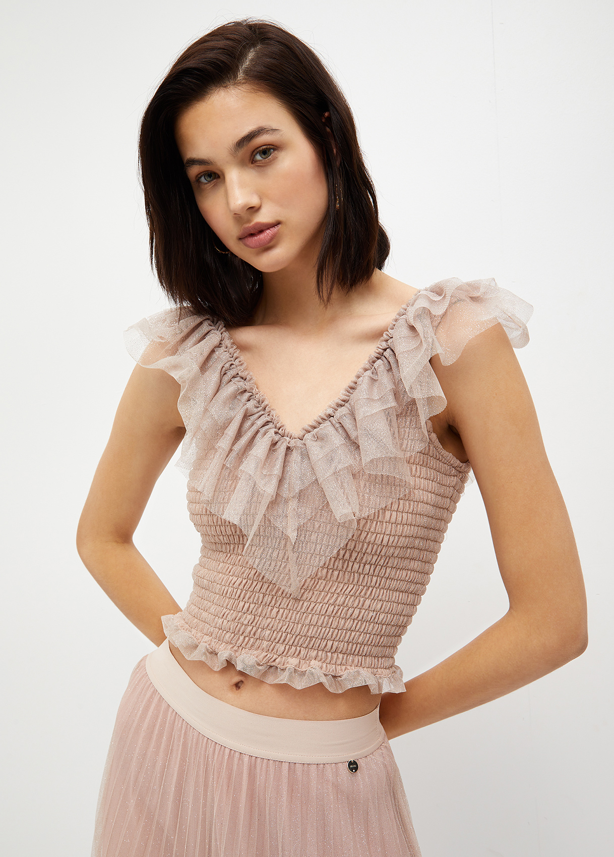 Liujo Top En Tulle Glittéré