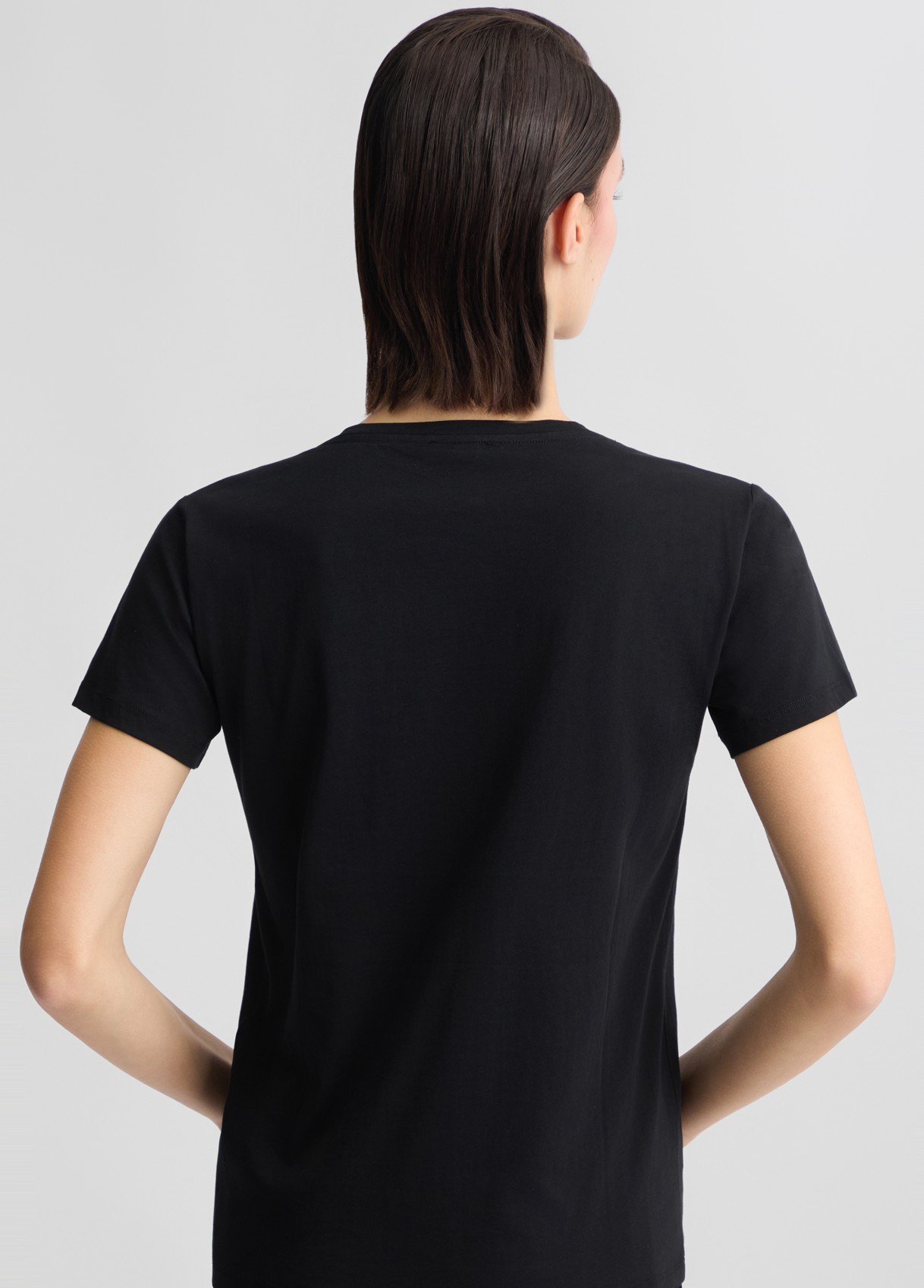 T-shirt with rhinestones colour black | Liu Jo