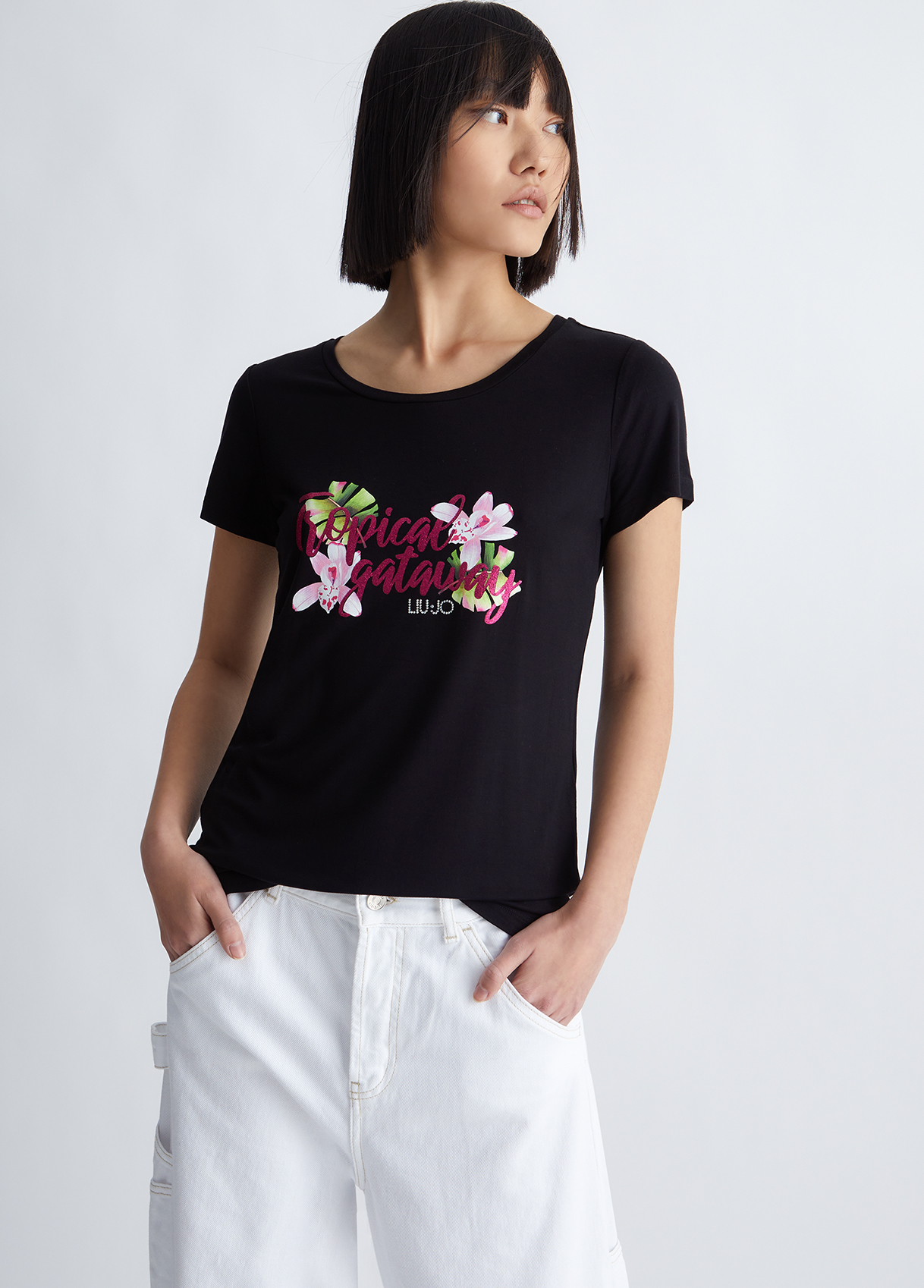 Liujo T-shirt Avec Imprimé Tropical