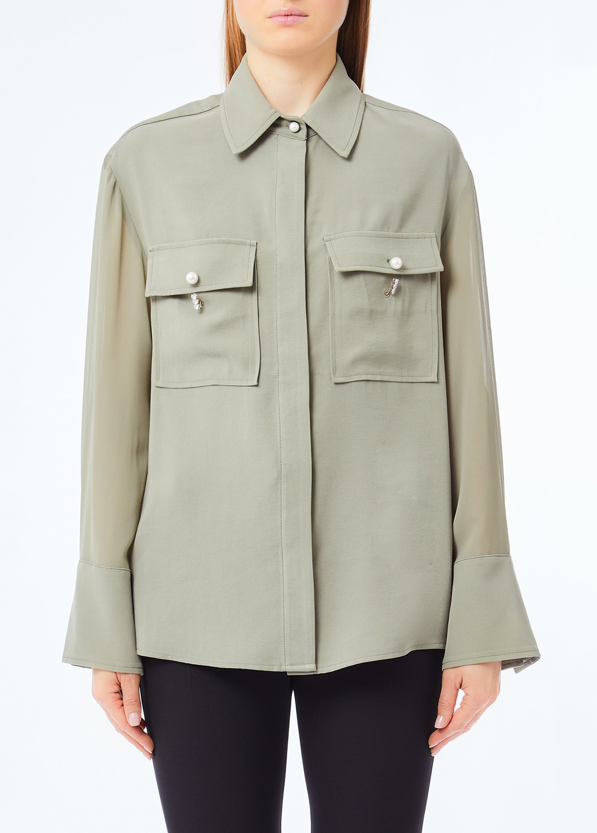 Liu Jo Veste Surchemise En Gabardine Liu Jo Veste Surchemise En Gabardine