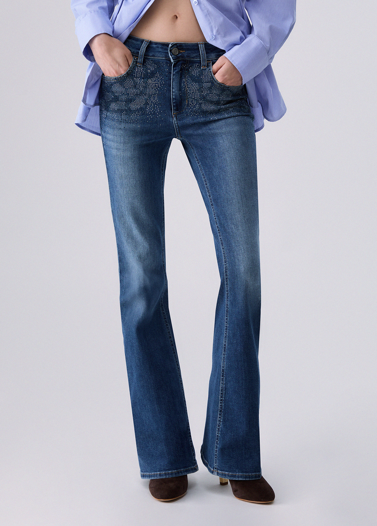 Liu Jo Bootcut Jeans With Rhinestones