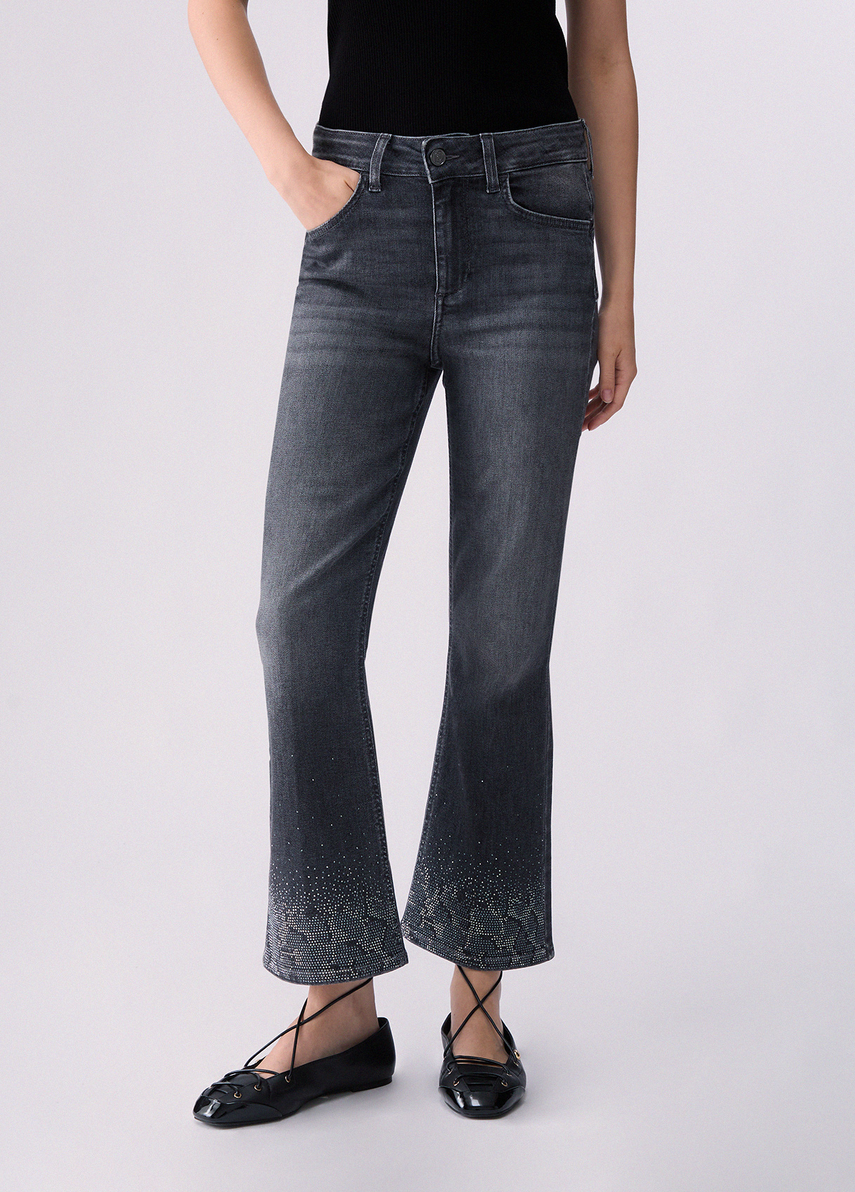 Liu Jo Bootcut Jeans With Rhinestones