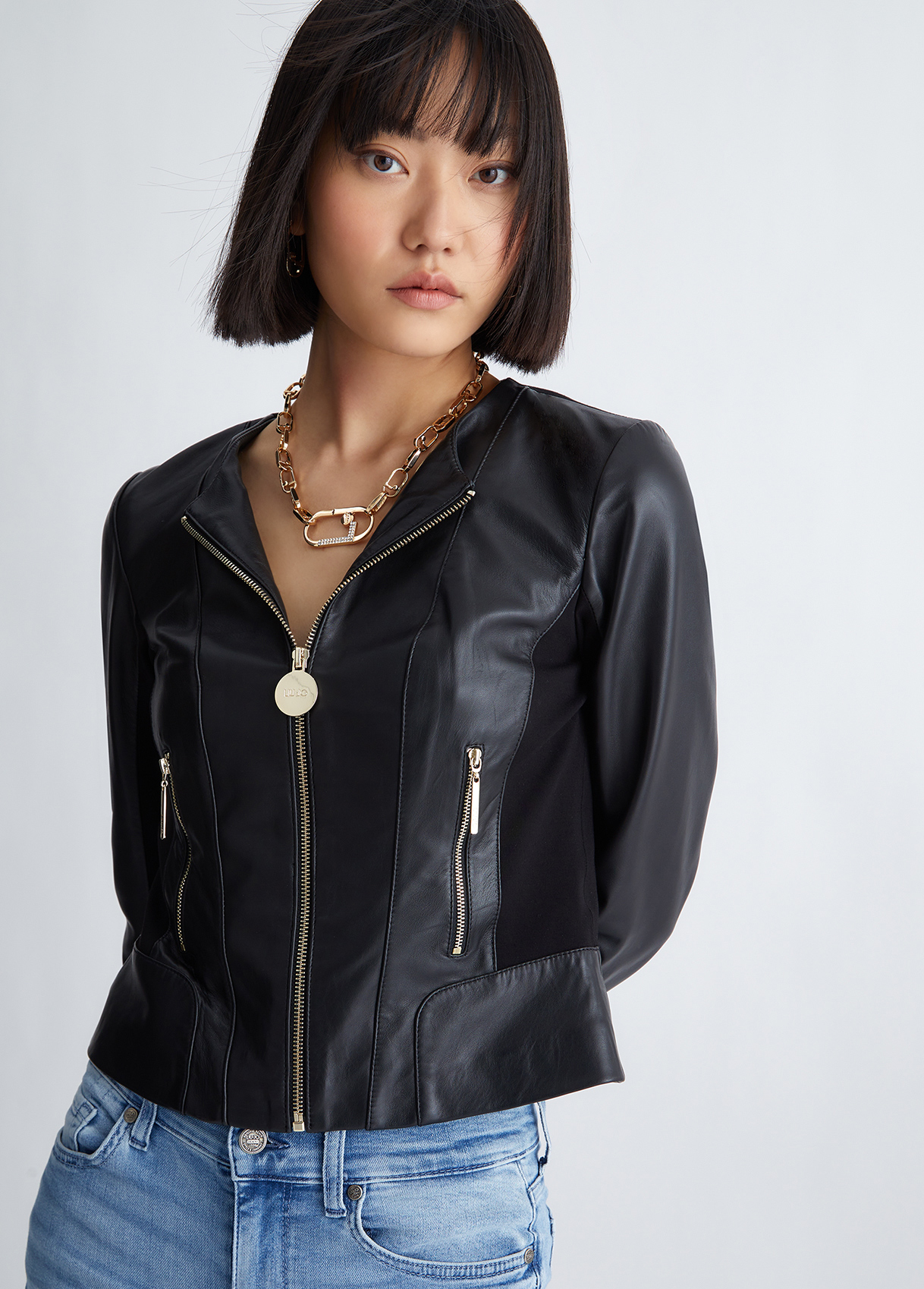 Liujo Veste En Cuir Nappa