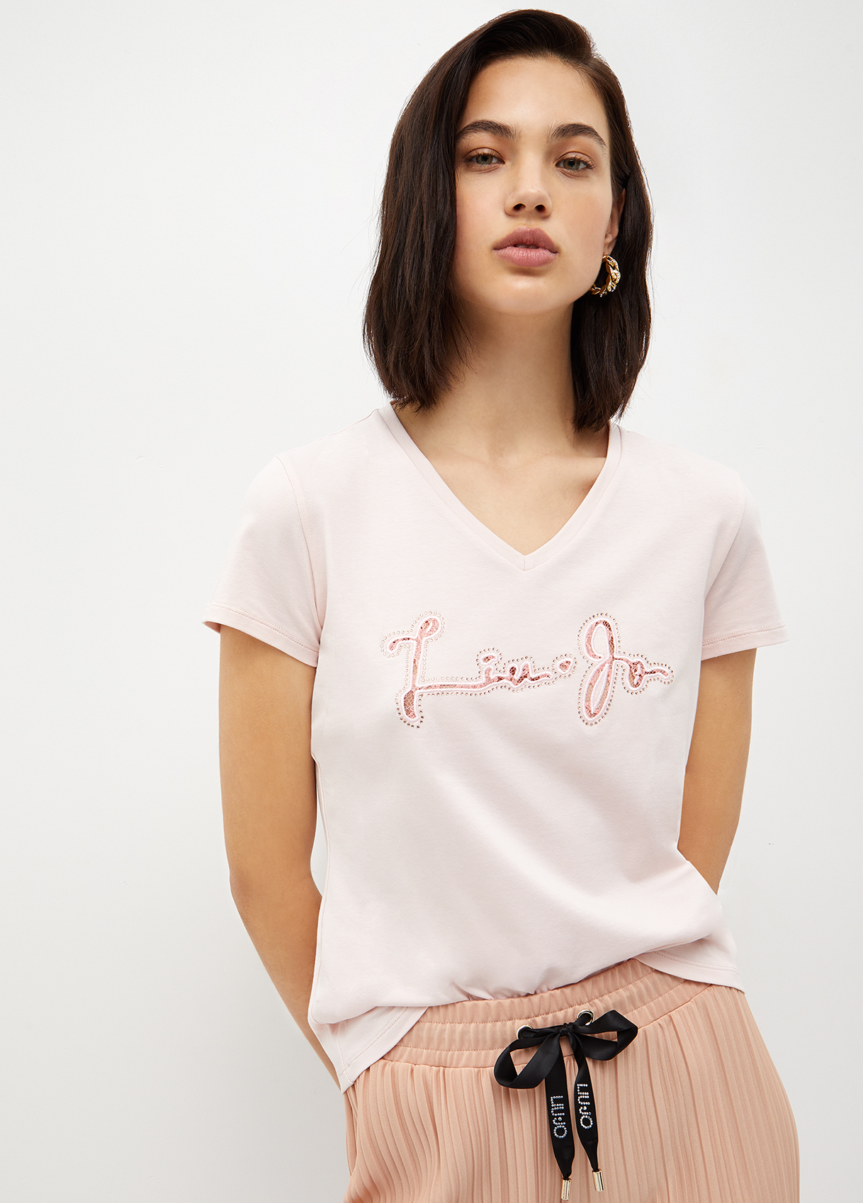 Liujo T-shirt Avec Logo Et Dentelle