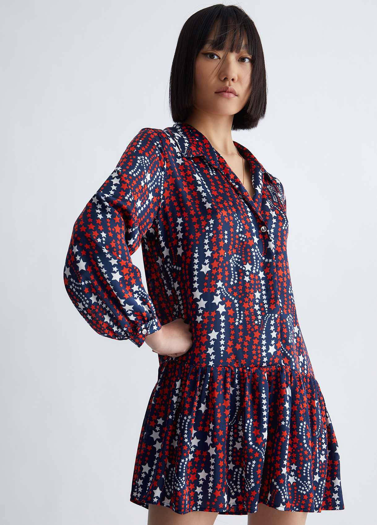 Liujo Robe Courte En Satin Imprimé