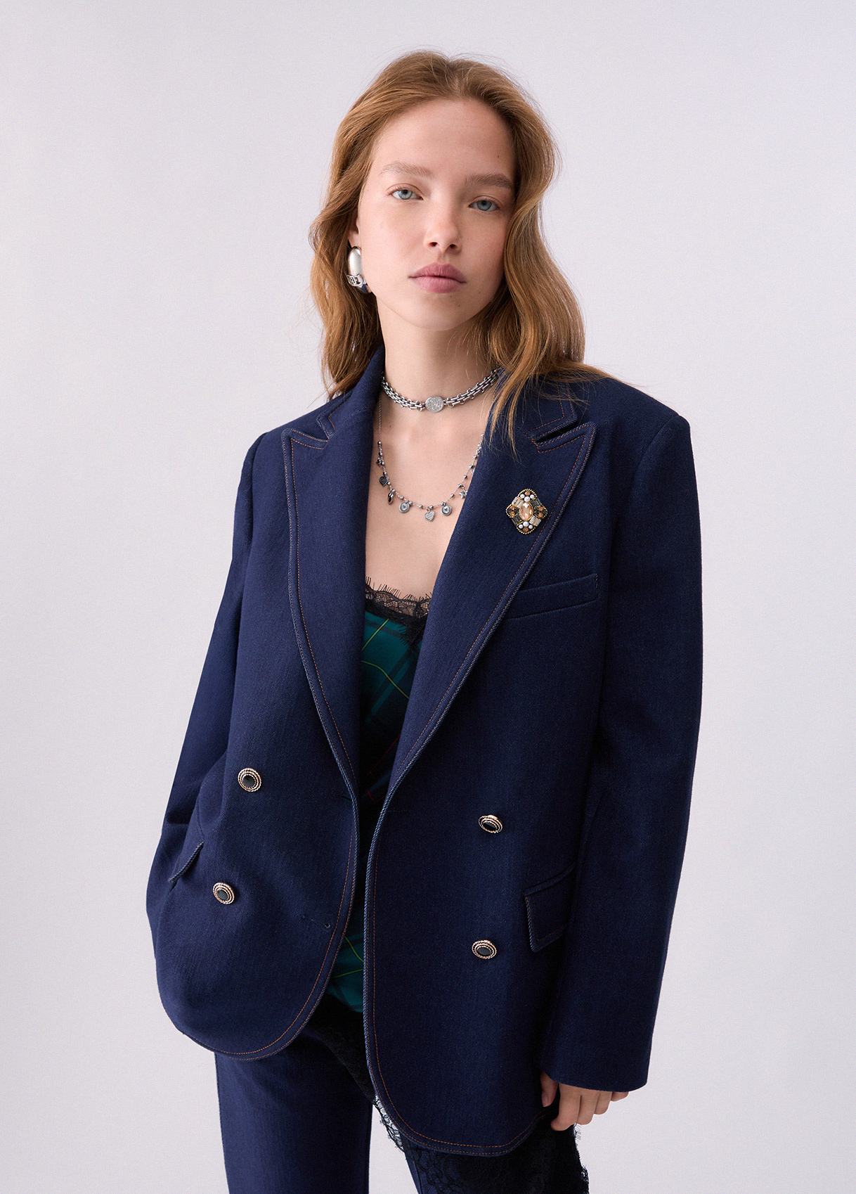 Liu Jo Double-breasted Denim Blazer