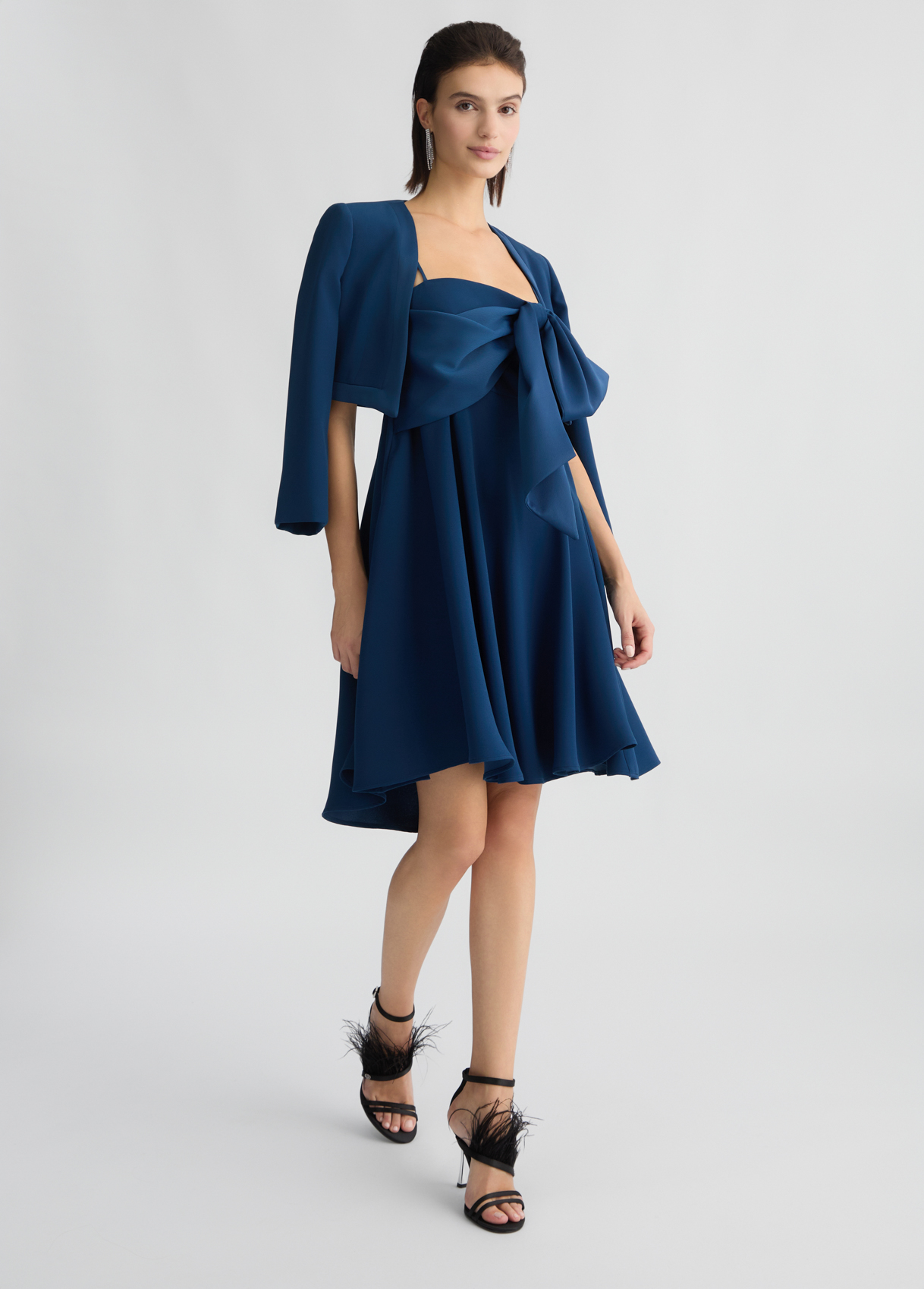 ワンピース LIU JO Woman Dress Blue CA5317T3970 X0687 Short dress with bow colour sapphire blue | Liu Jo