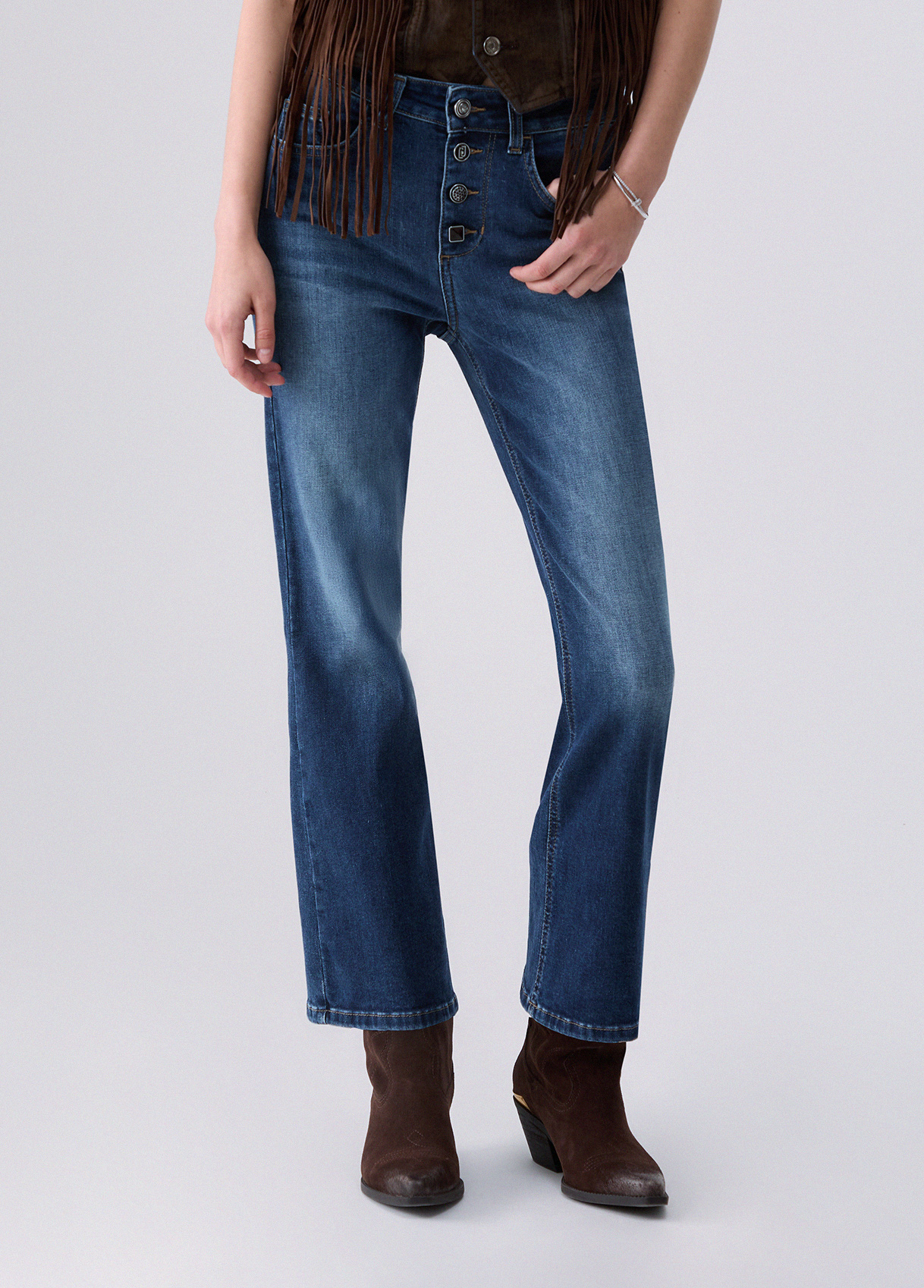 Liu Jo Bootcut Jeans With Jewel Buttons