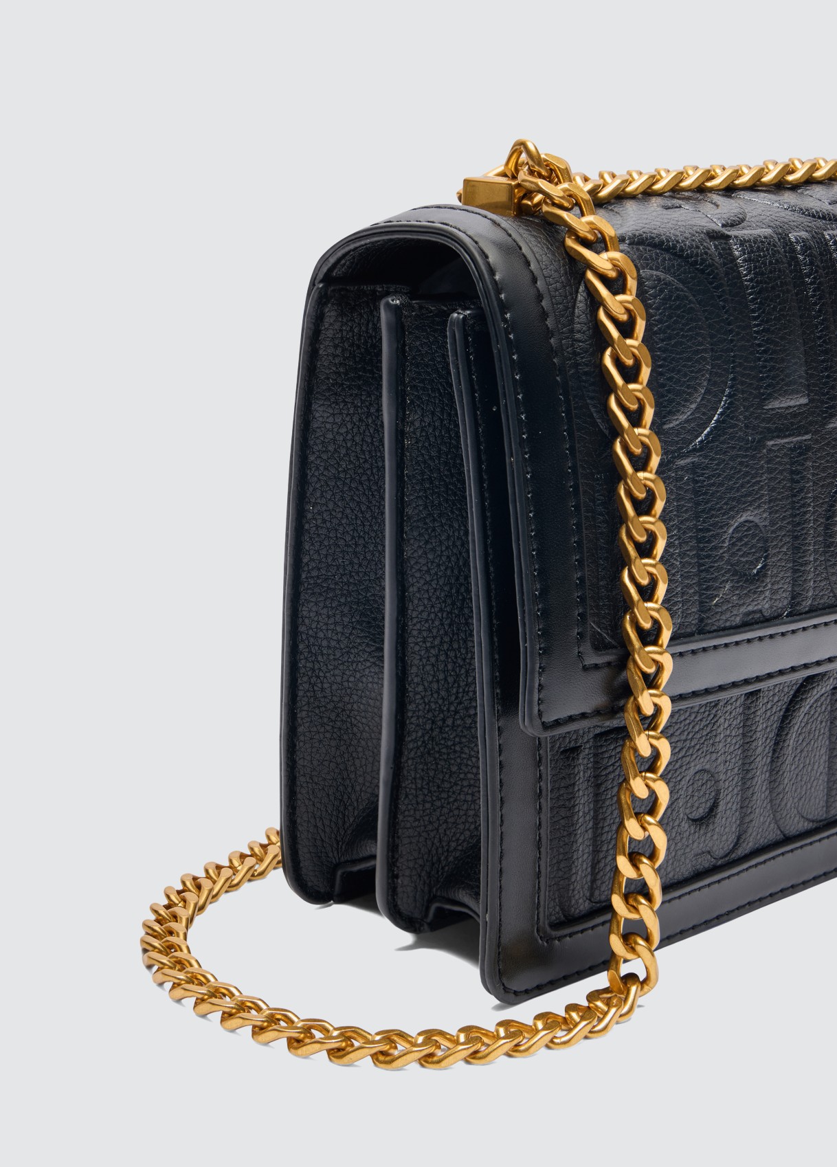 Medium crossbody bag with logo colour black | Liu Jo