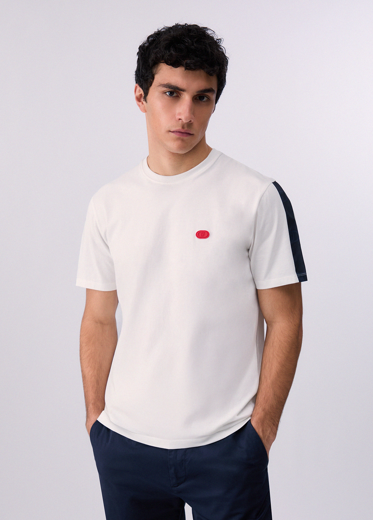 Liu Jo Uomo Blu T-Shirt Con Inserto Stampato