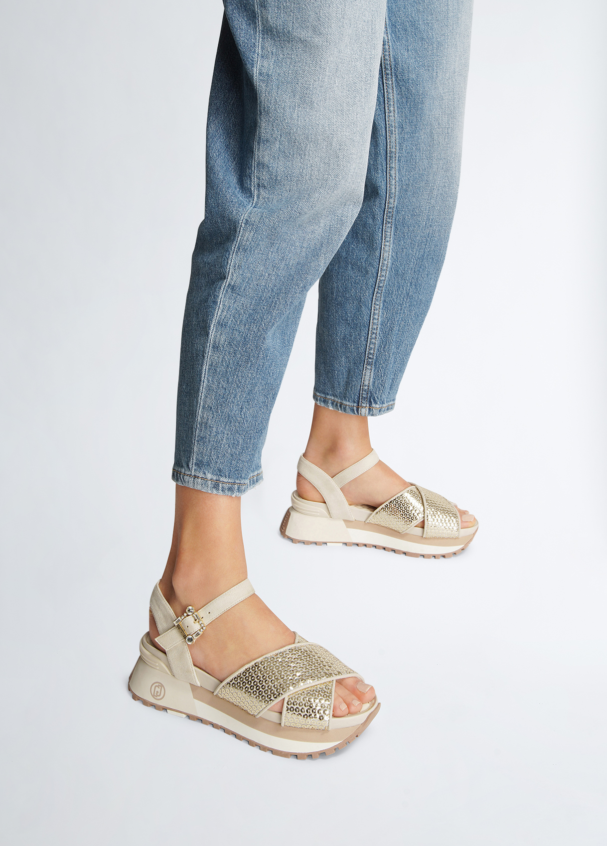 Liujo Sandales À Plateforme Avec Paillettes