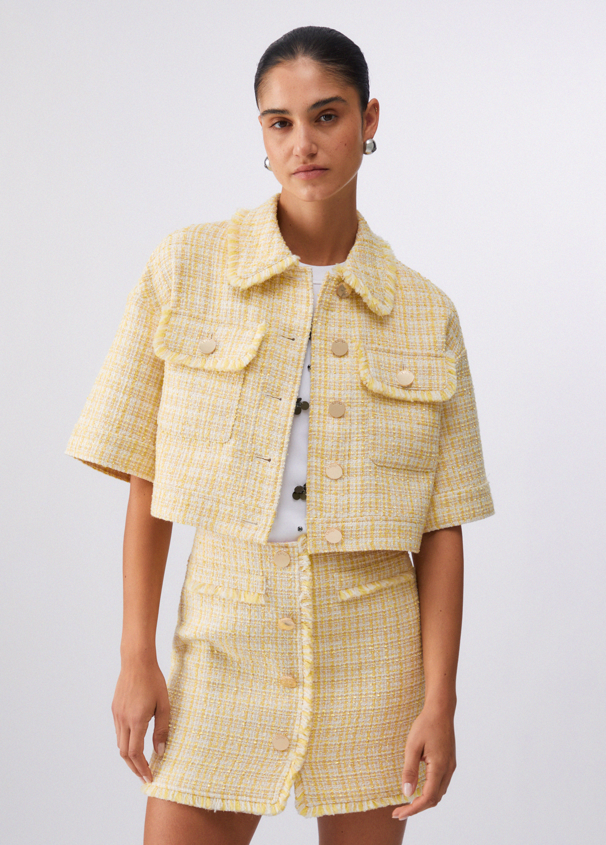 Liu Jo Cropped Bouclé Jacket