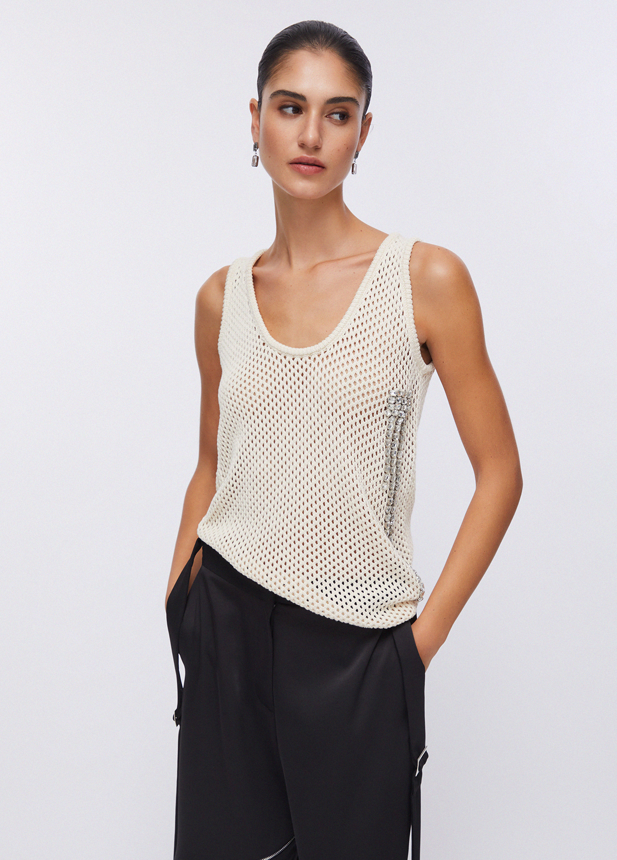 Liu Jo Mesh Top With Precious Stones
