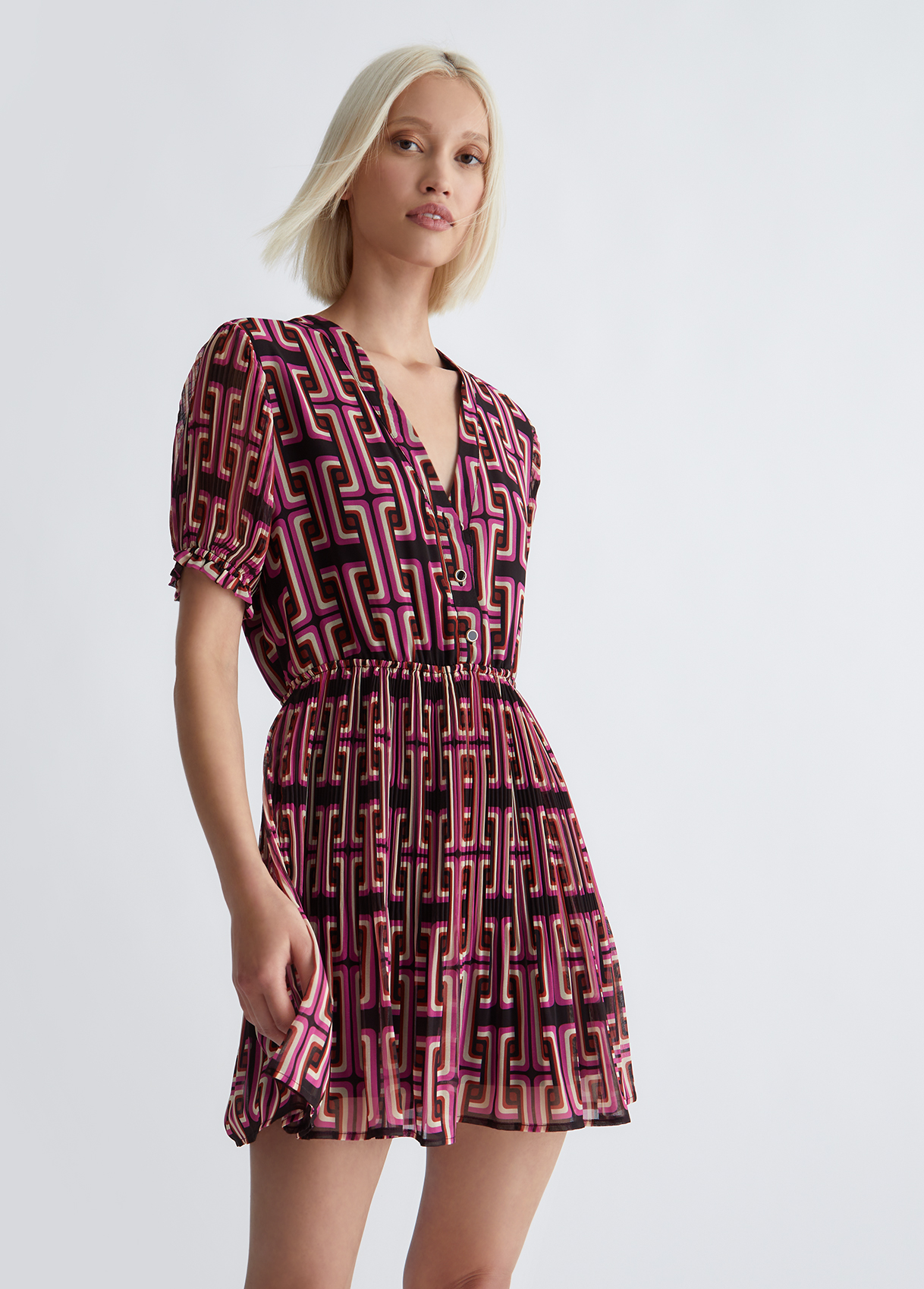 Liujo Robe Courte En Satin Imprimé