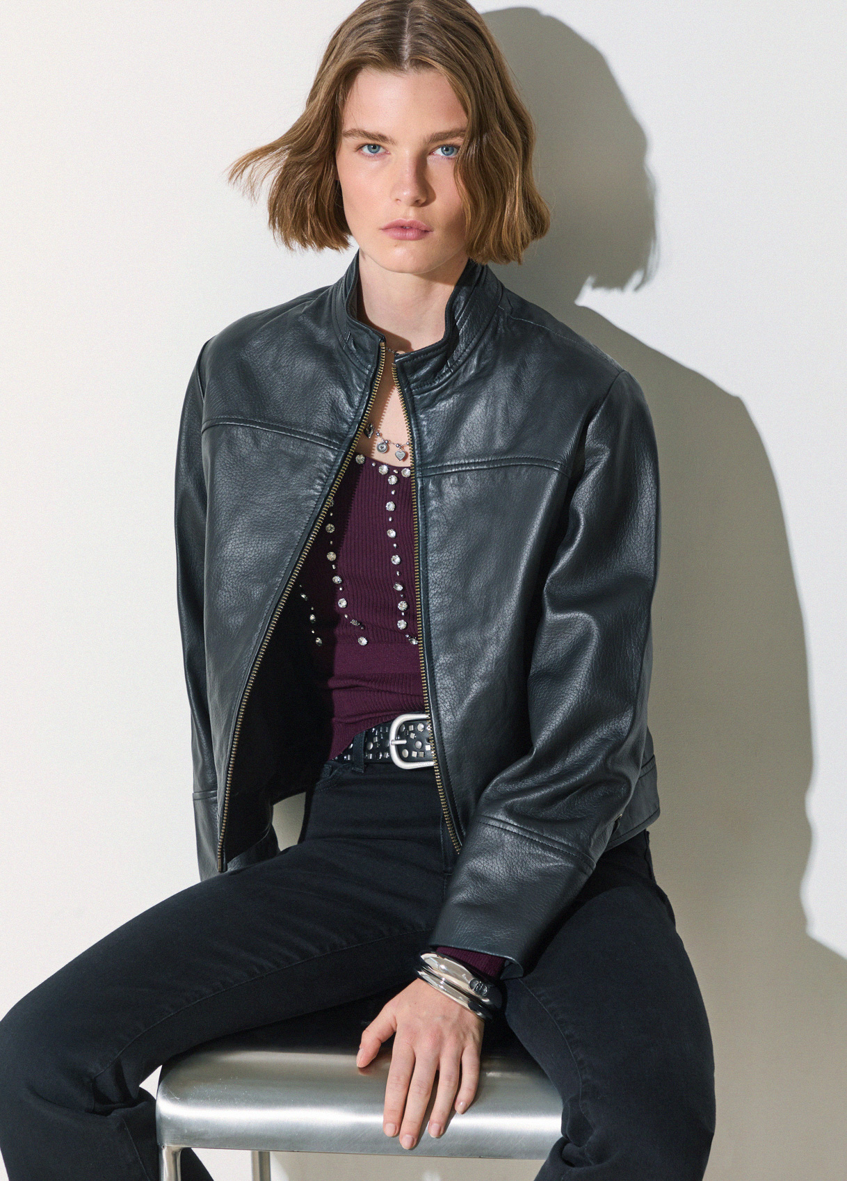 Liu Jo Leather Jacket With Laces
