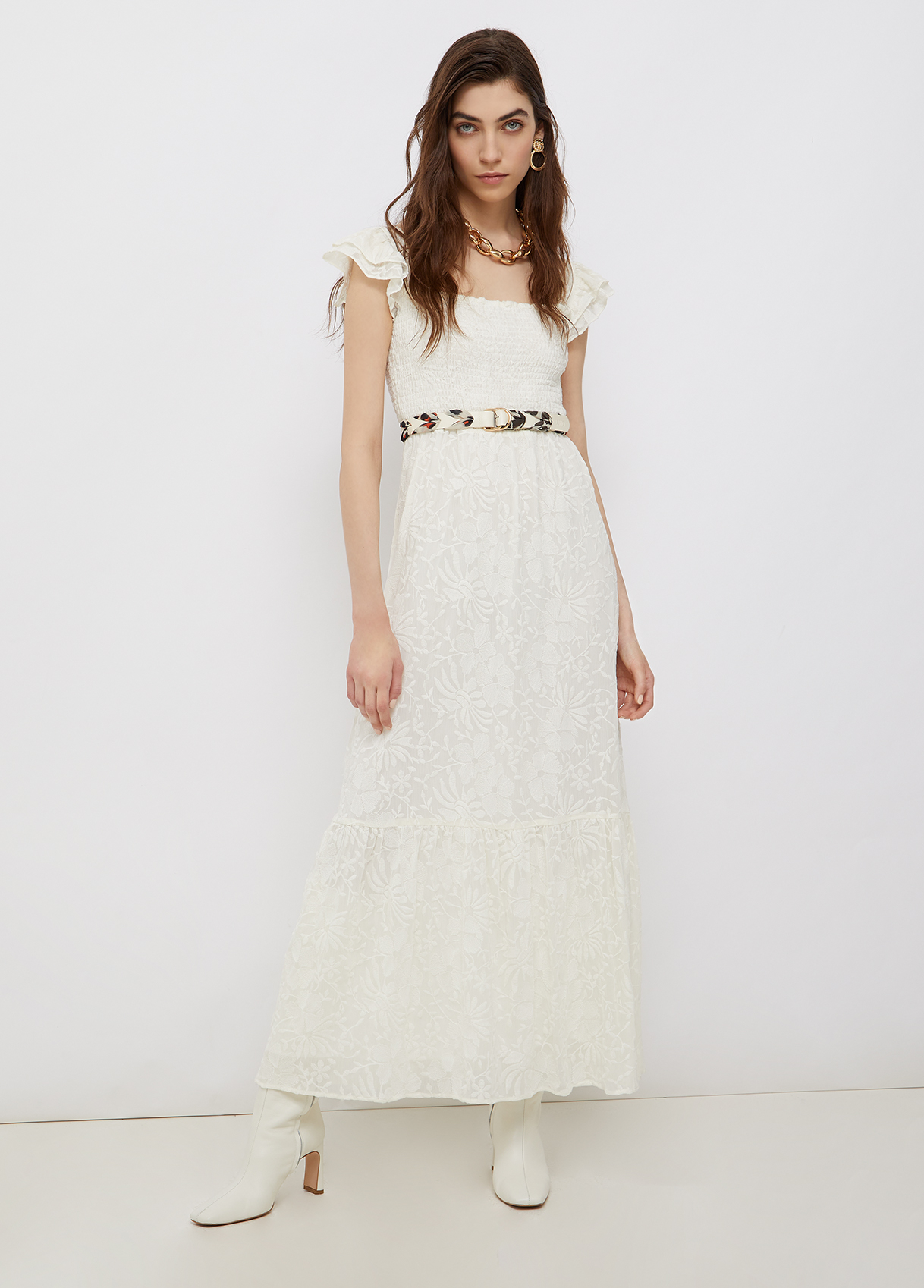 Long dress with embroidery