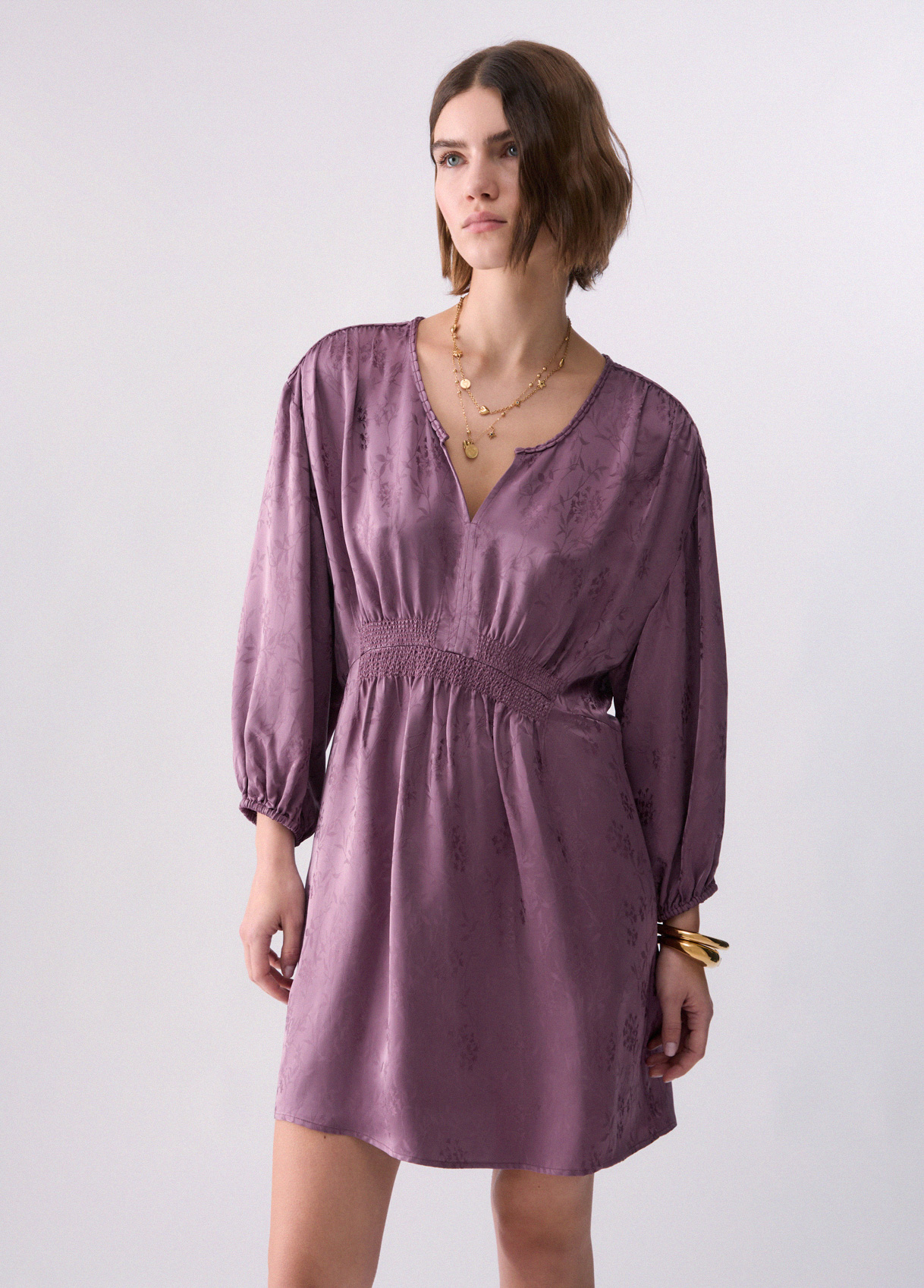 Liu Jo Short Dress In Jacquard Satin
