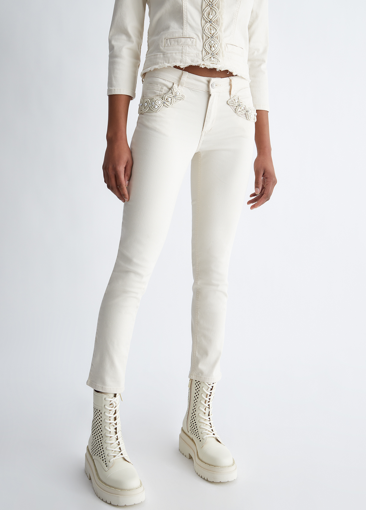 Liujo Pantalon Bottom-up Avec Perles