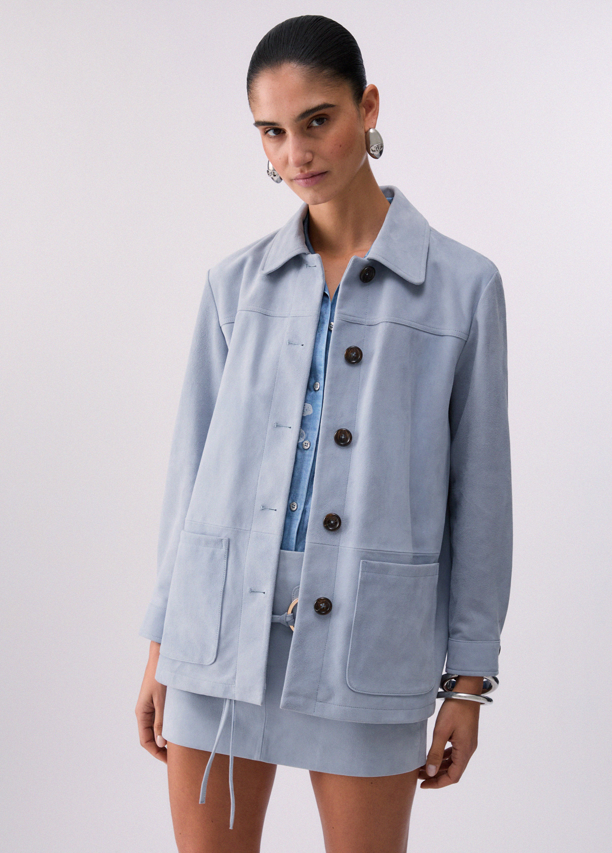 Veste Mi-longue En Daim Rose LIU-JO - Taille 38 - Neuve Sans étiquettes