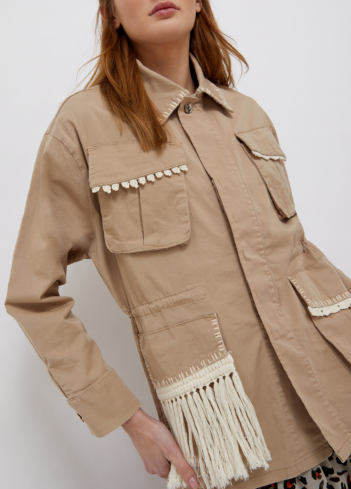 Safari jacket with pockets