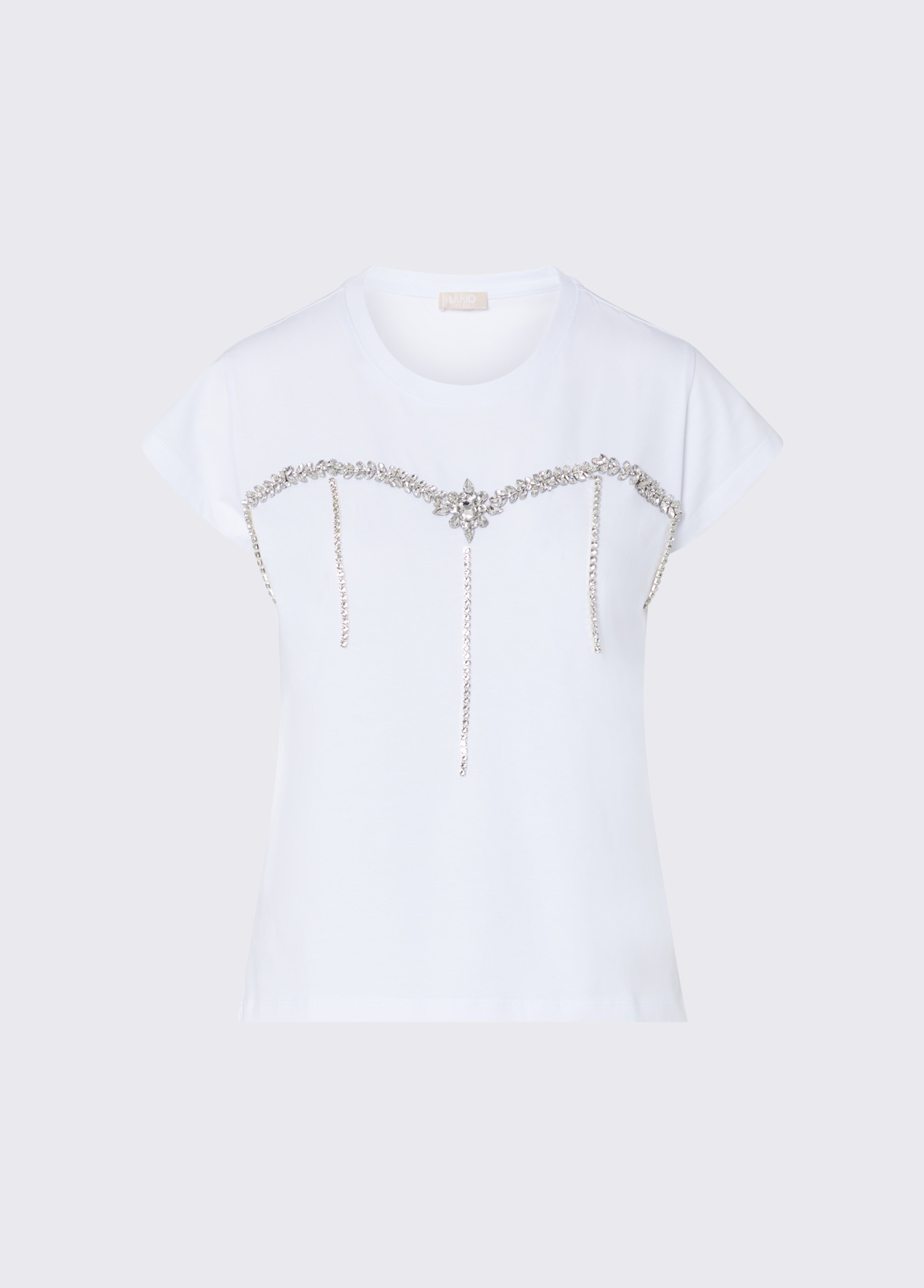 Liu Jo Mujer Blanco Camiseta Con Strass
