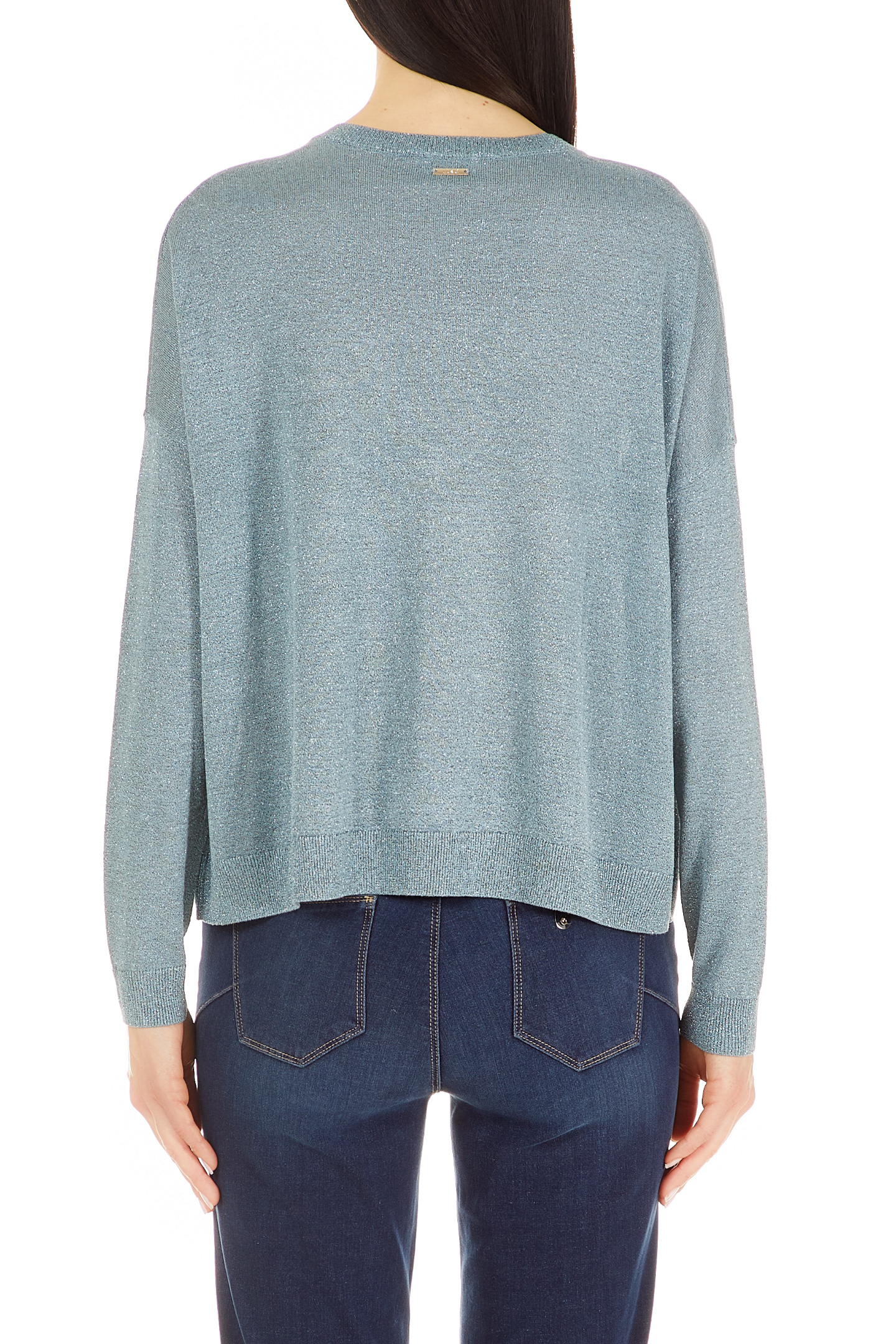 green lurex jumper