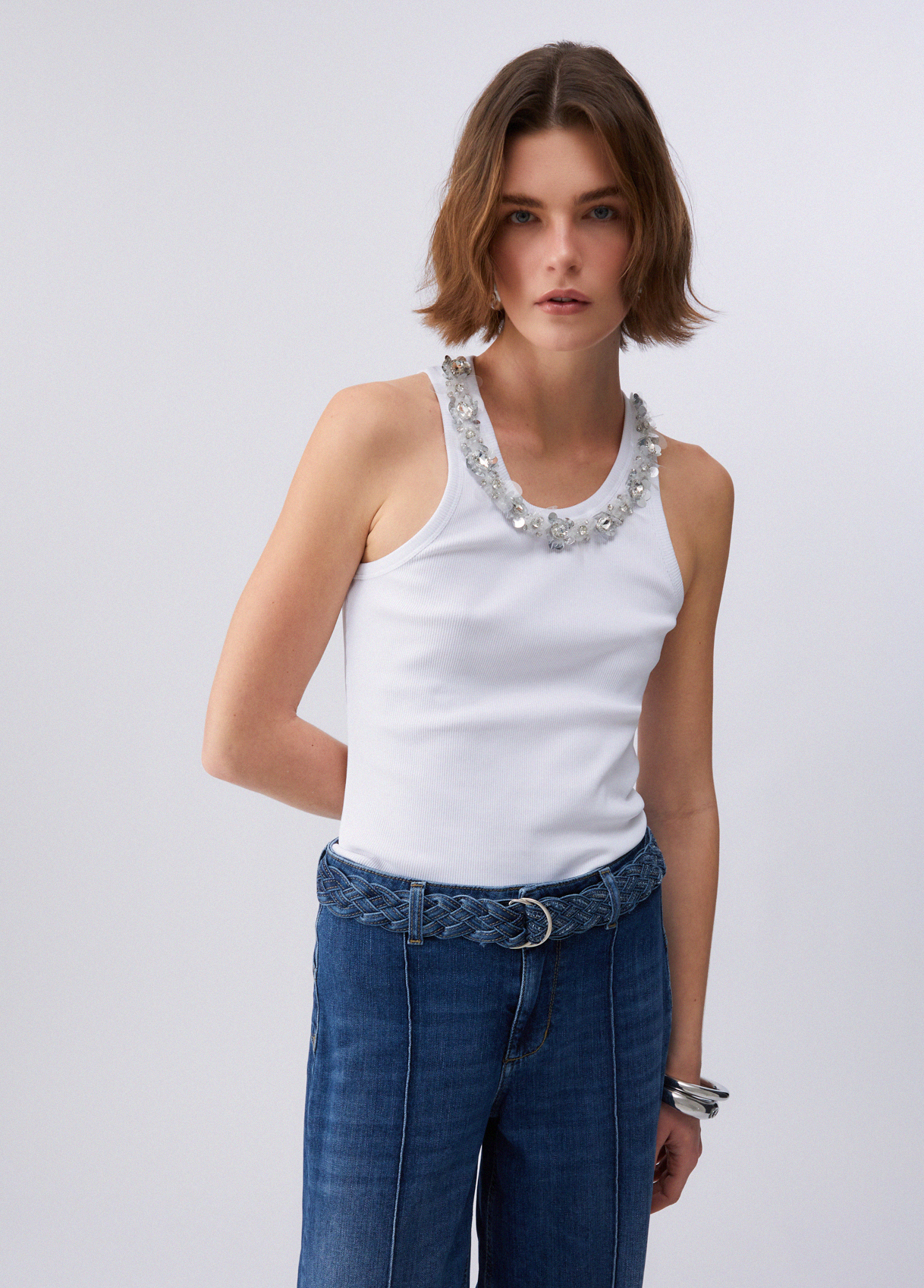 Liu Jo Top With Bejewelled Details