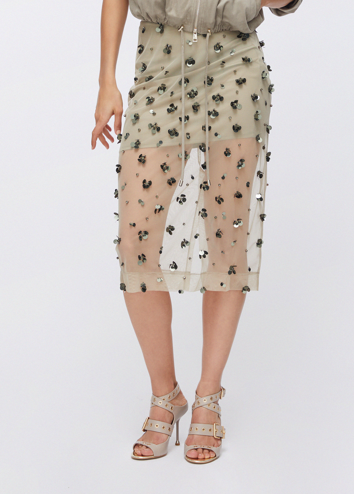 Liu Jo Jupe Mi-longue En Tulle Avec Broderies Florales