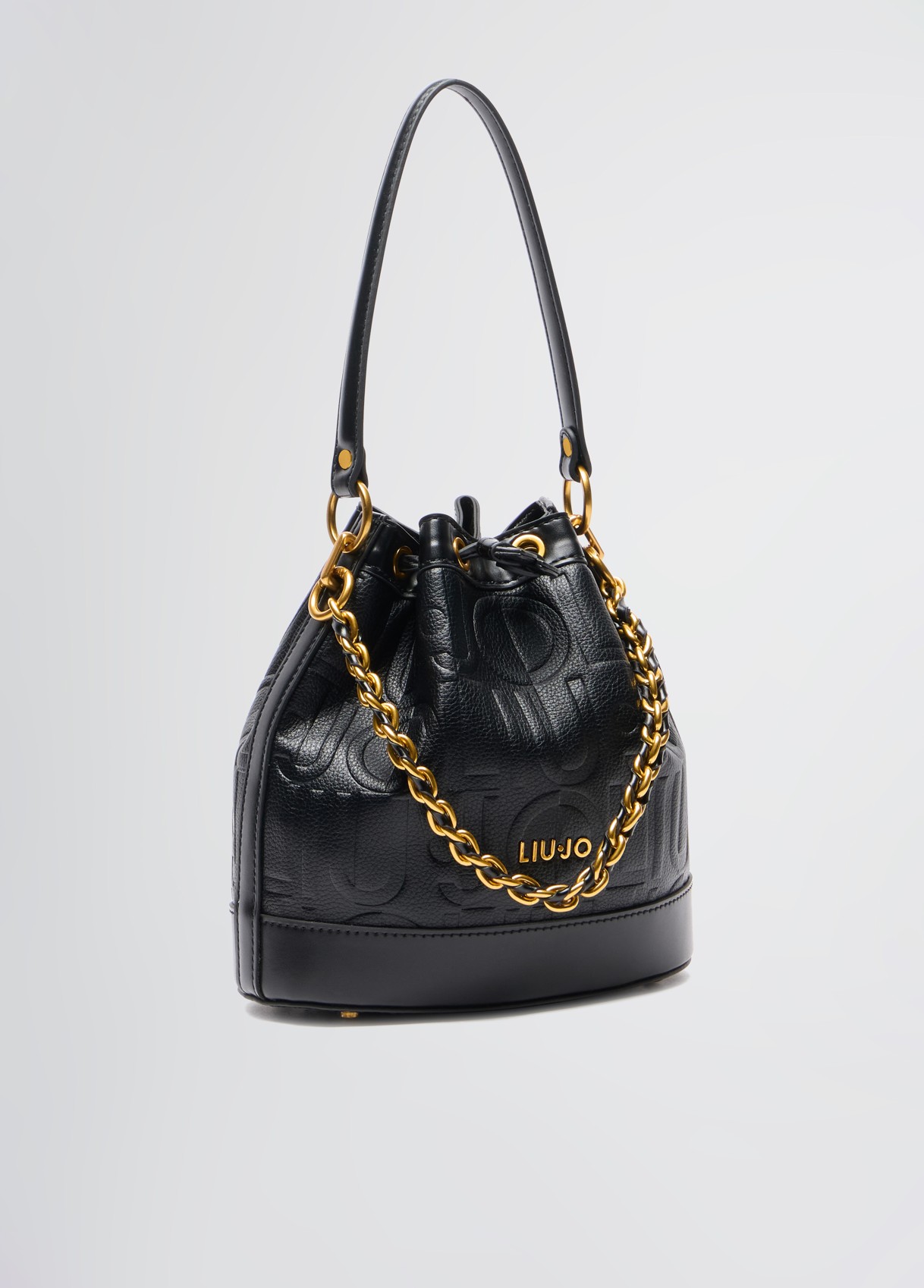 ハンドバッグ LIU JO LOGO BUCKET BAG Medium bucket bag with logo colour black | Liu Jo