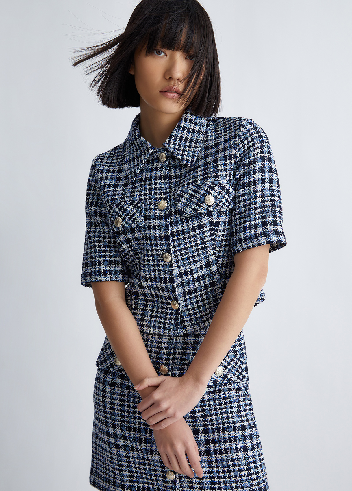 Liujo Chemise Cropped En Tweed