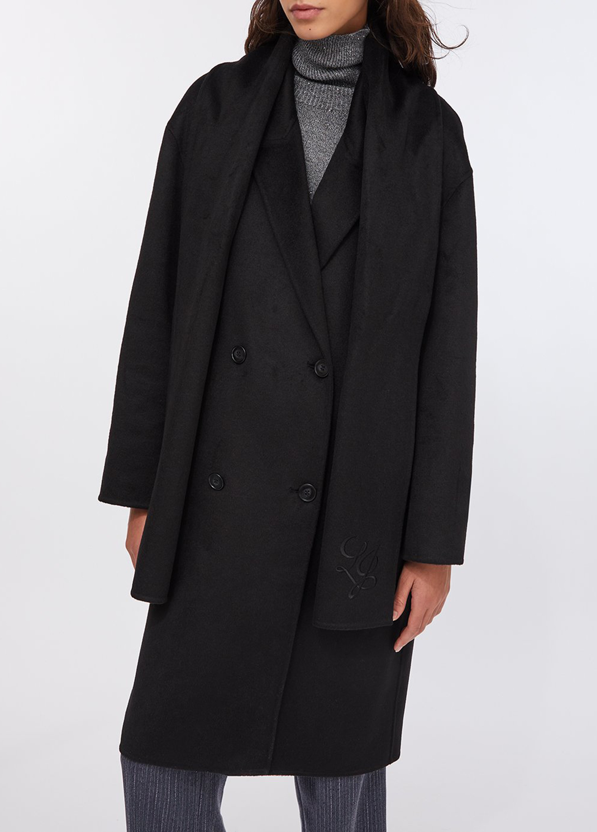 Liu Jo Manteau En Laine Avec Écharpe