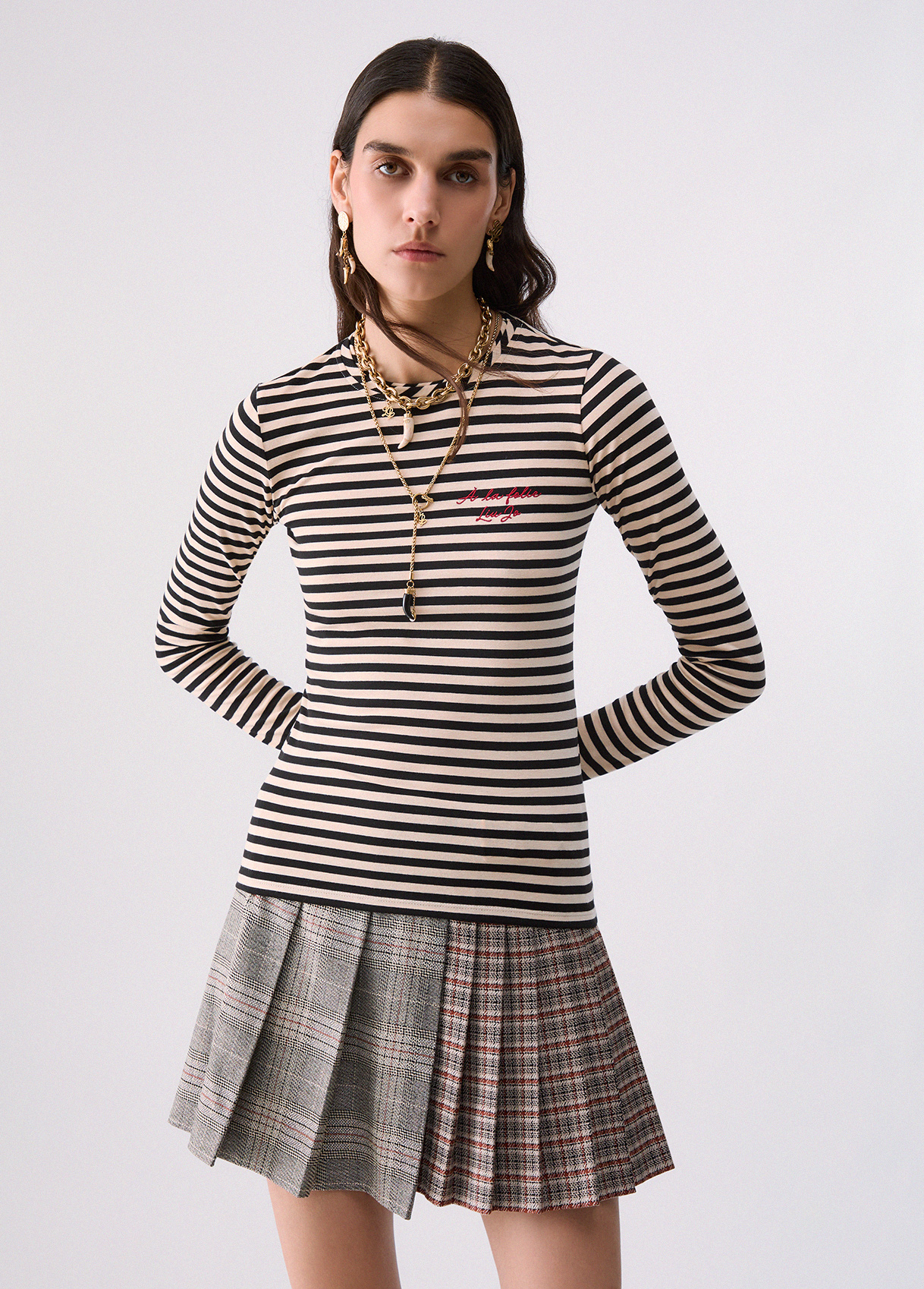 Liu Jo Striped T-shirt With Embroidery