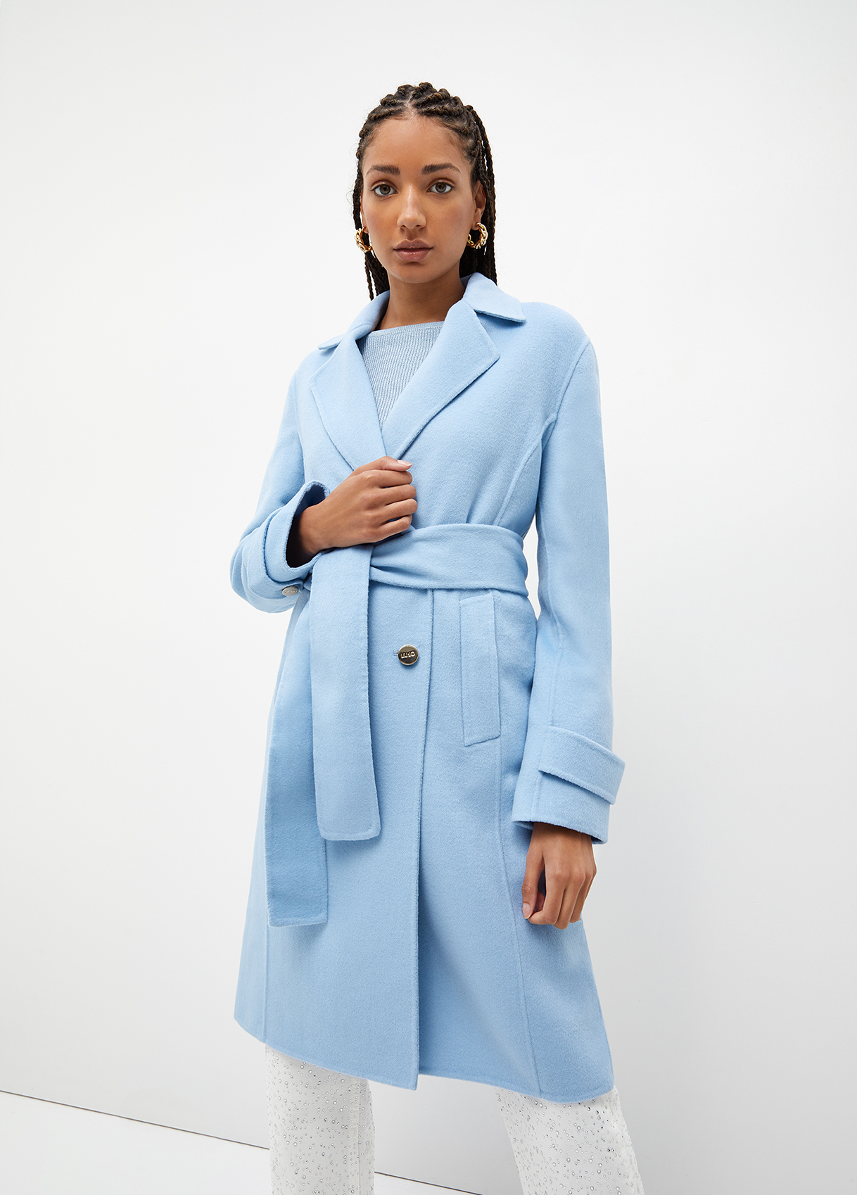 Liujo Trench-coat En Laine Mélangée