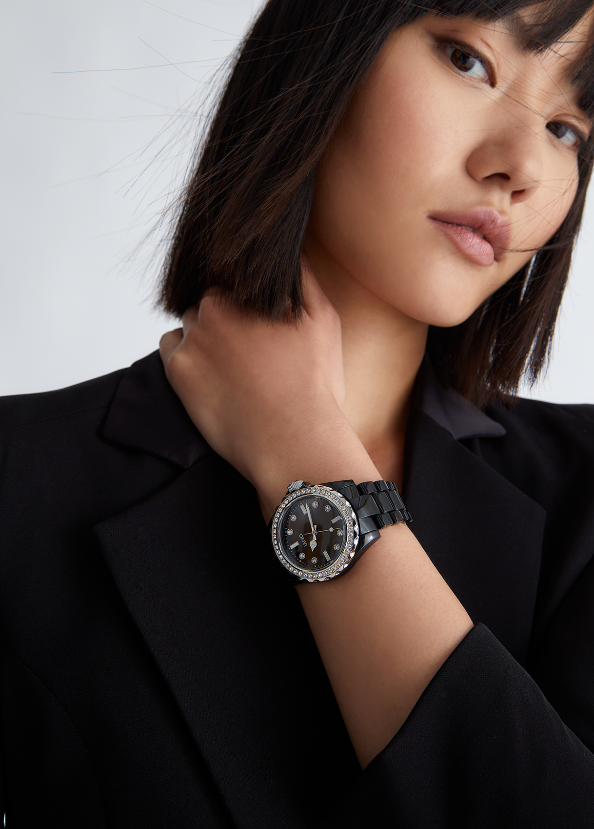 Liujo Montre Noire En Acier Émaillé