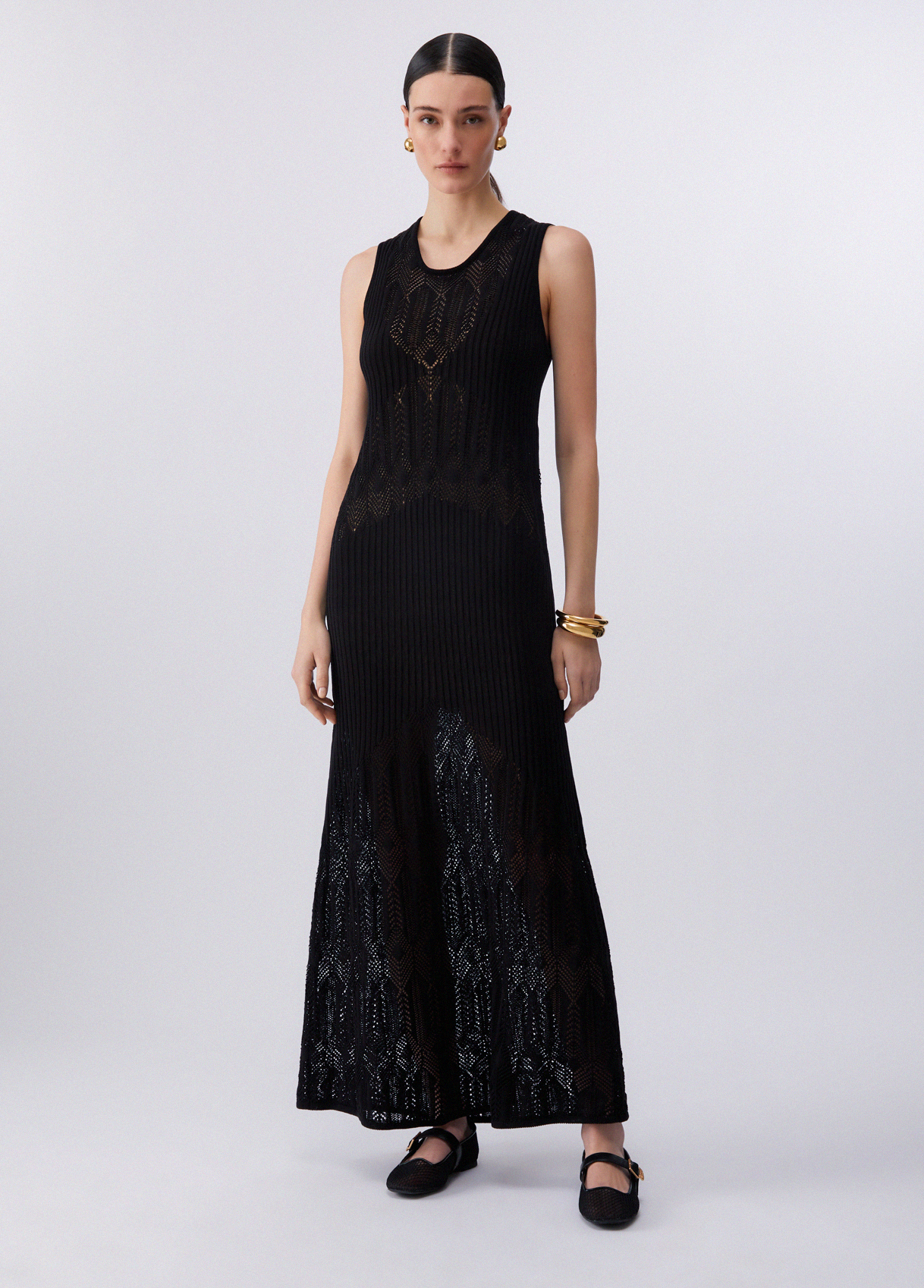 Liu Jo Long Openwork Knit Dress