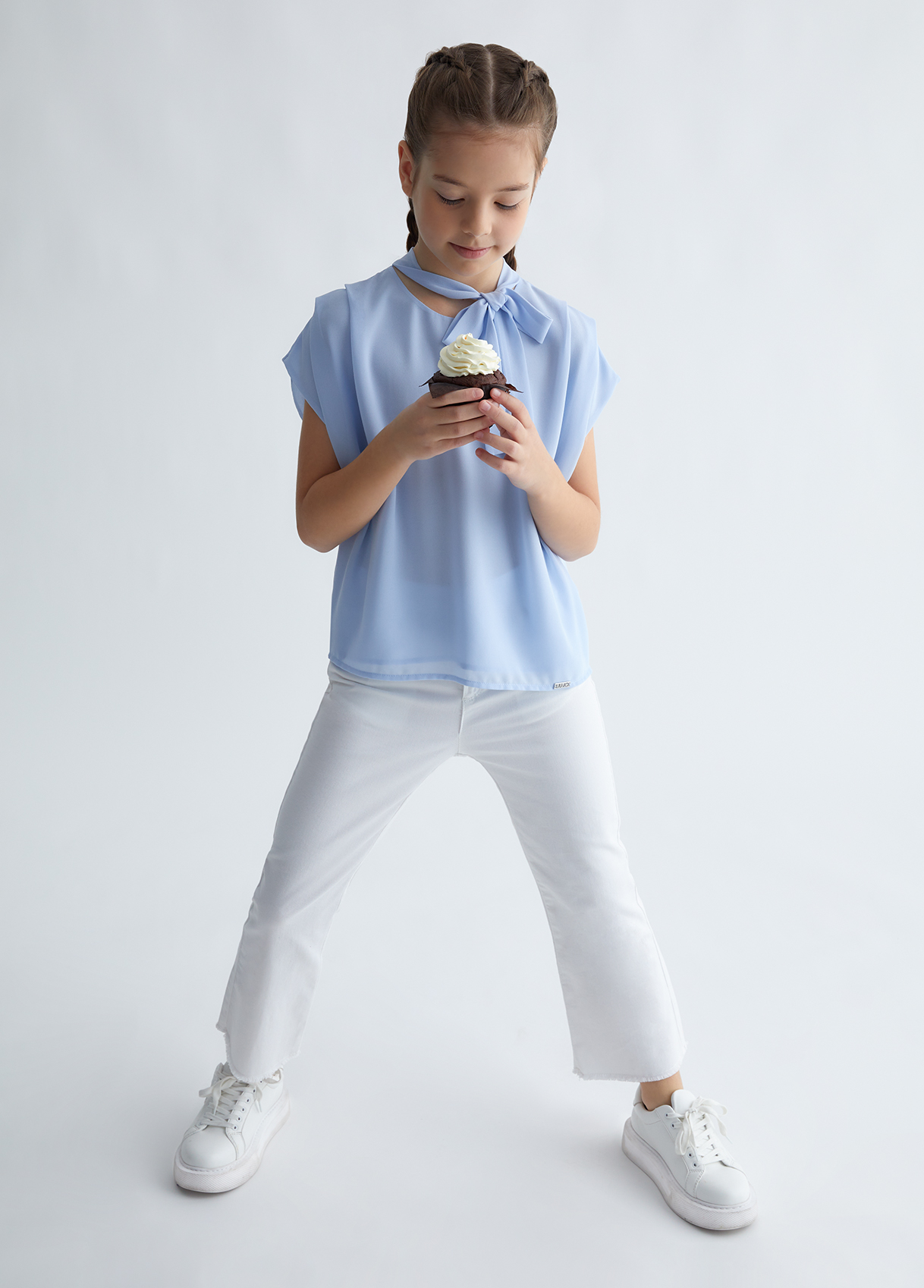 Liujo Pantalon Cropped En Gabardine