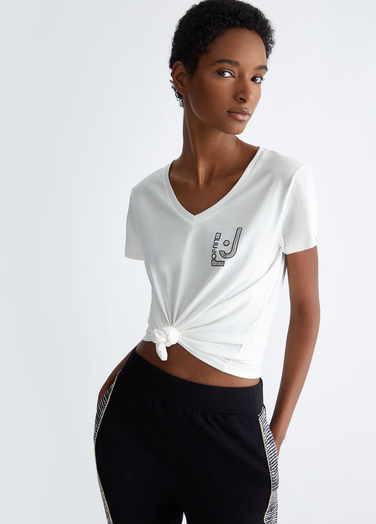 Liujo T-shirt Avec Logo Et Strass