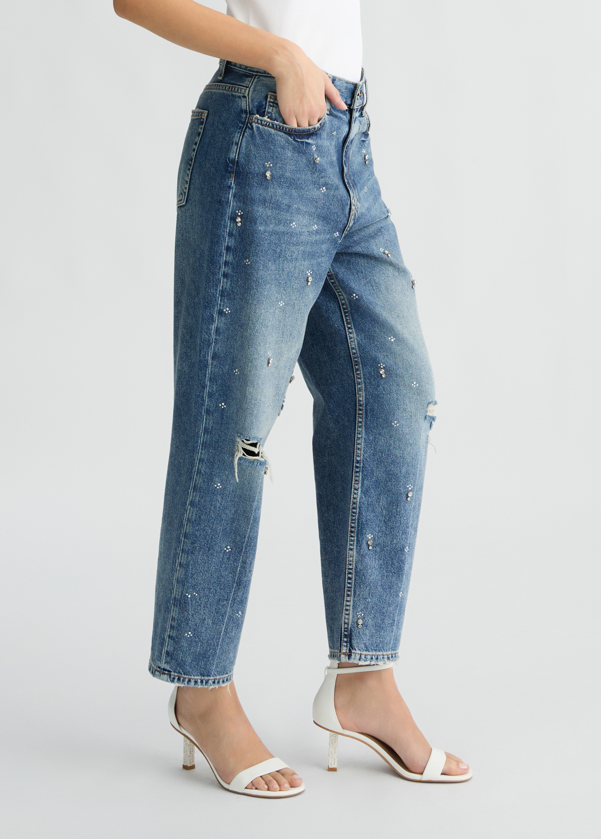 パンツ LIU JO Women Straight Pants UA5060DS01578349 Blue 8056255530900---