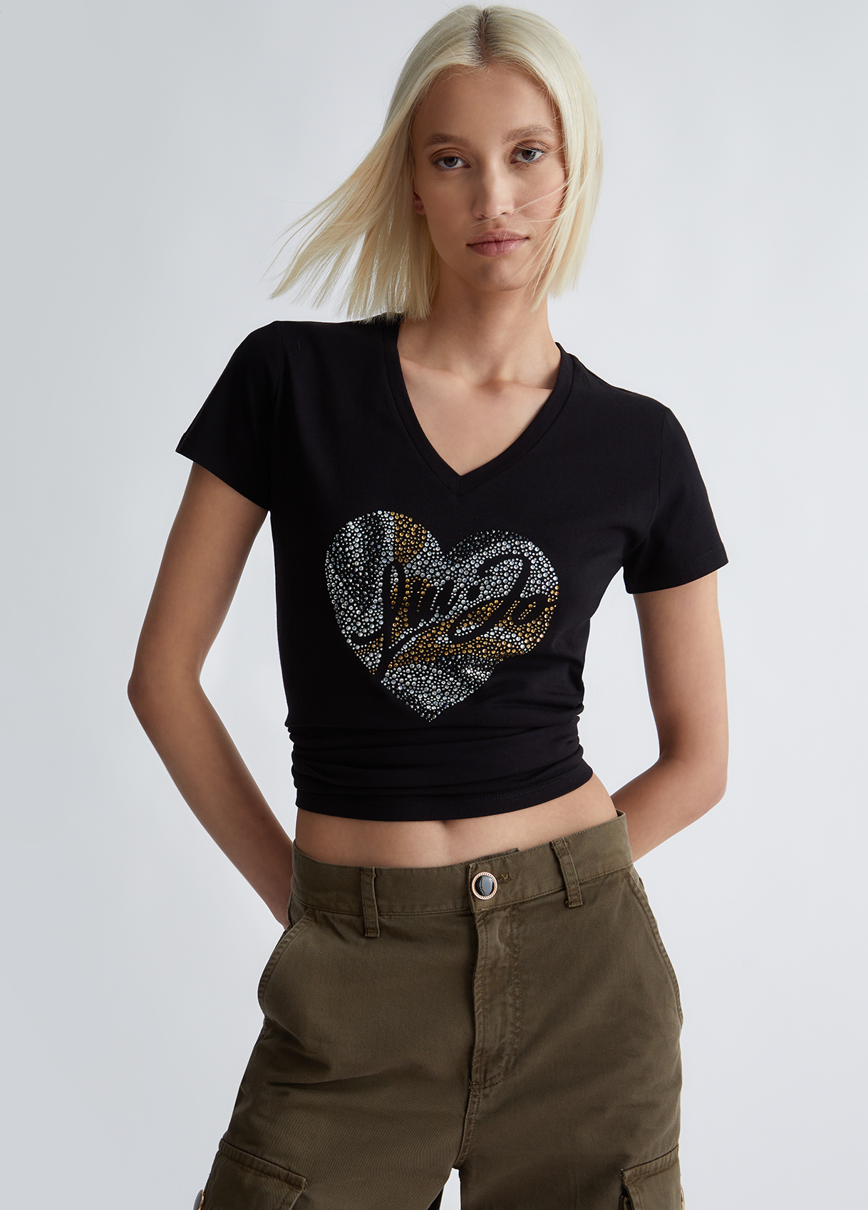 Liujo T-shirt Écoconçu Avec Cœur Et Strass