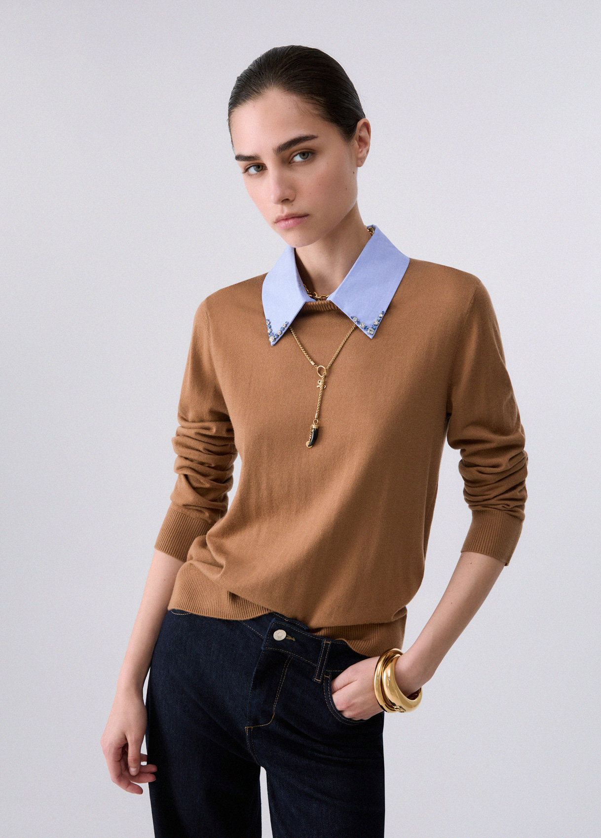 Liu Jo Sweater With Poplin Detail
