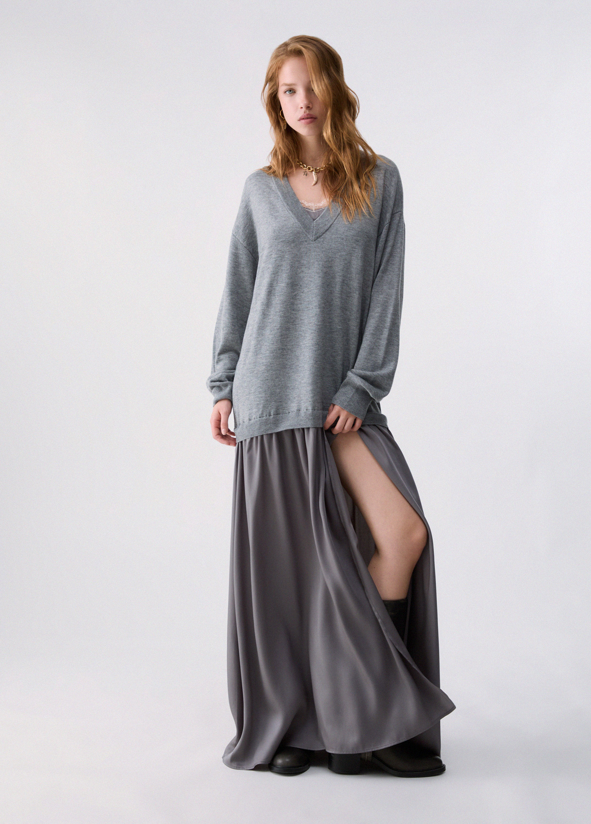 Liu Jo Robe Longue En Mélange De Laine Liu Jo Robe Longue En Mélange De Laine