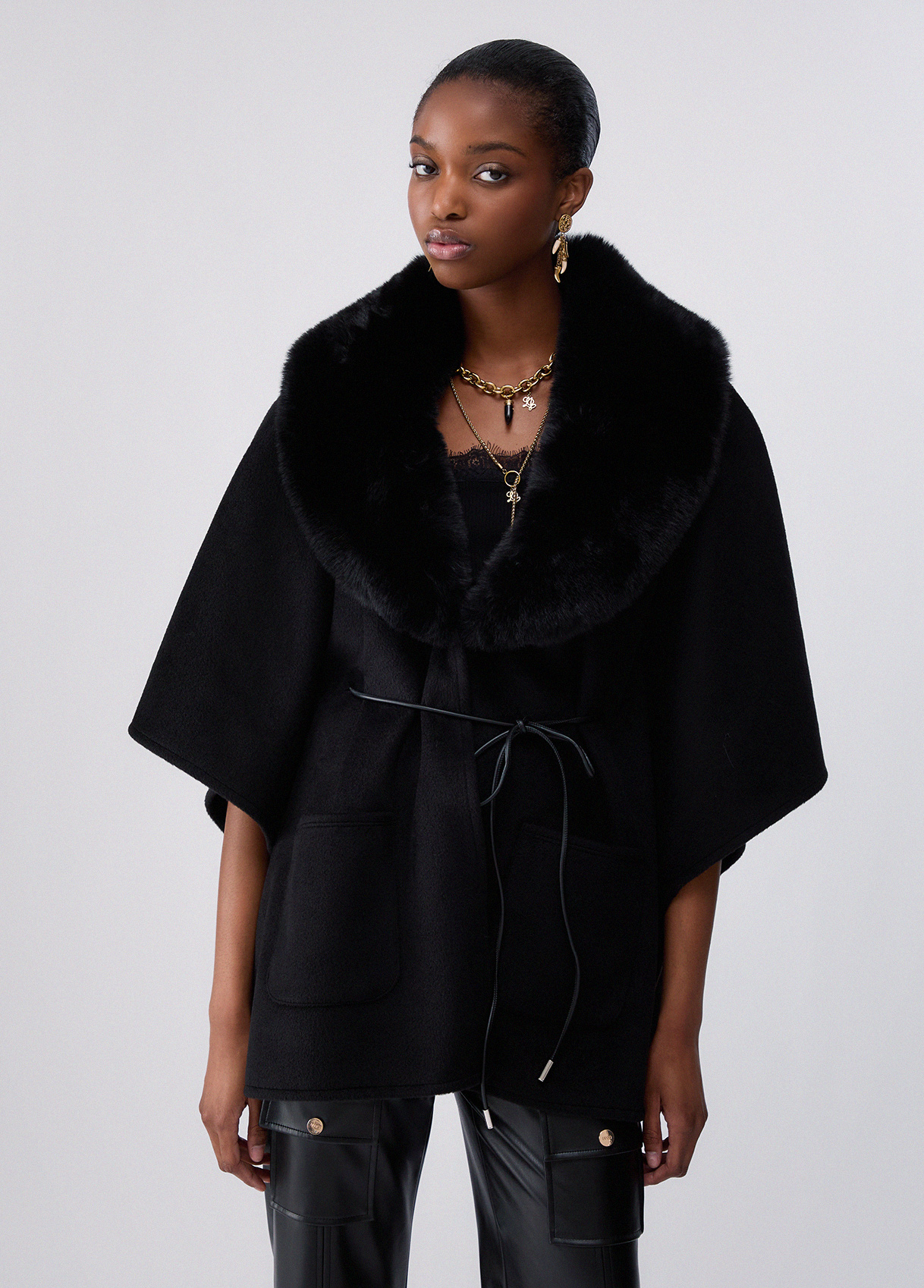 Liu Jo Synthetic Shearling Poncho