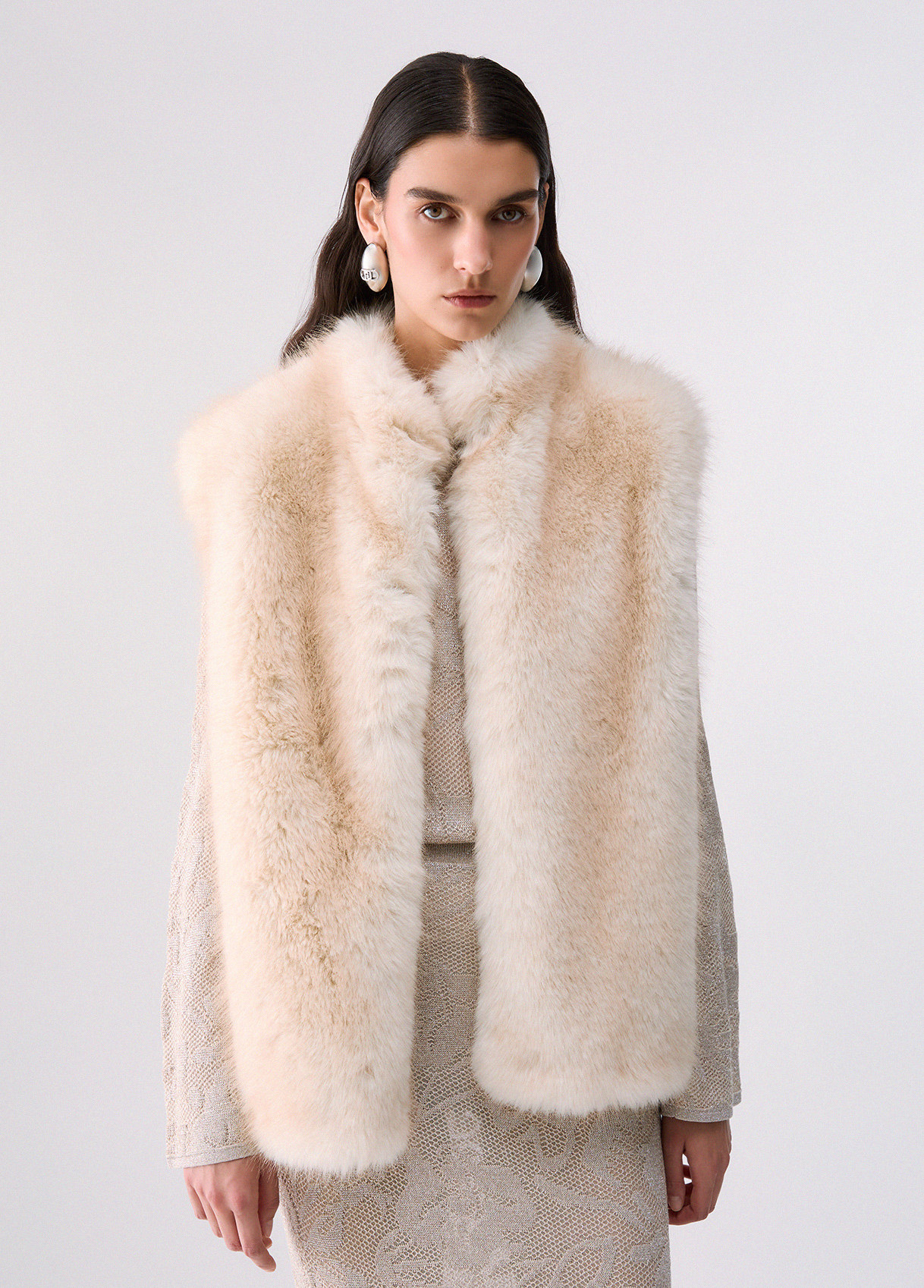 Liu Jo Faux Fur Vest With Belt