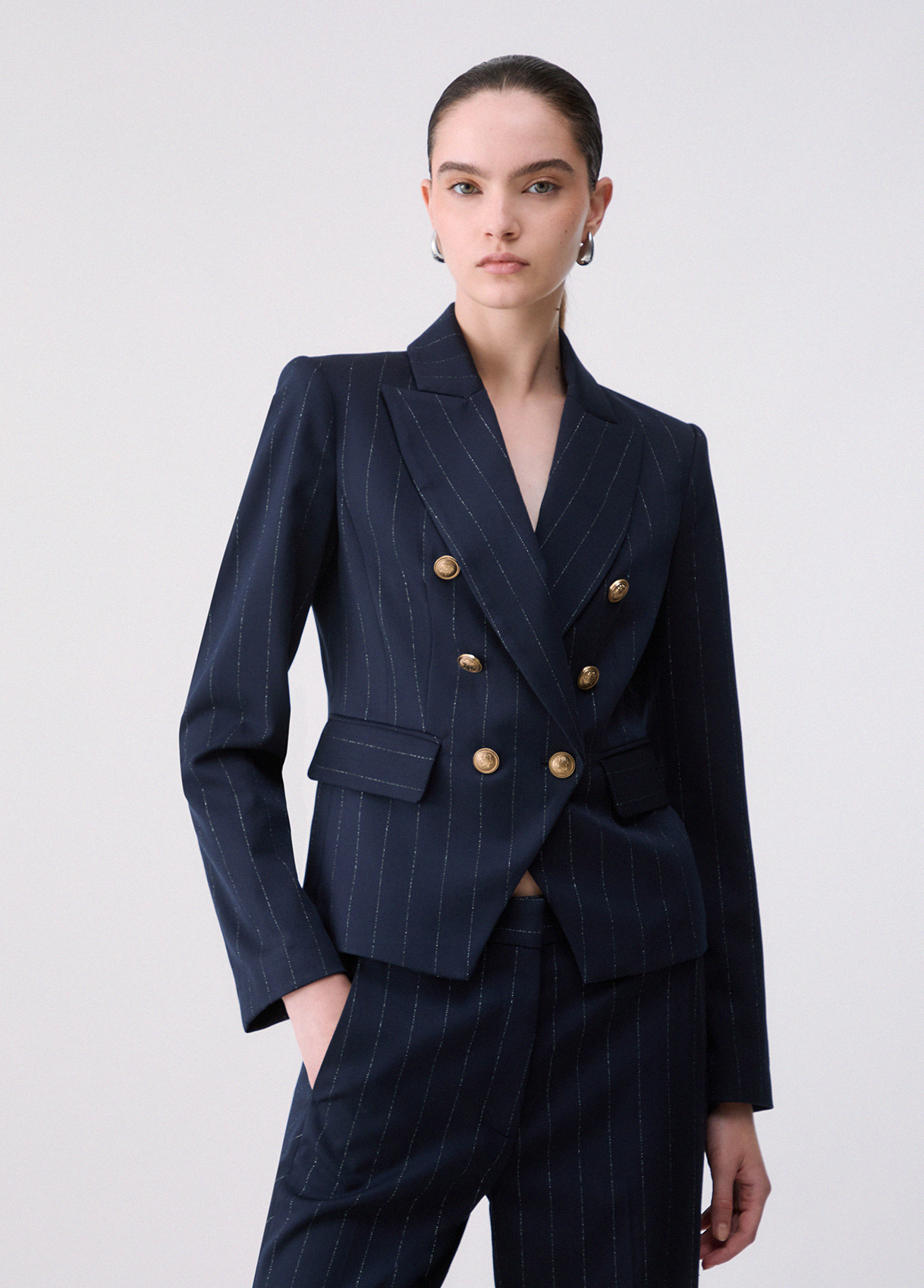 Liu Jo Blazer Croisé À Fines Rayures Liu Jo Blazer Croisé À Fines Rayures