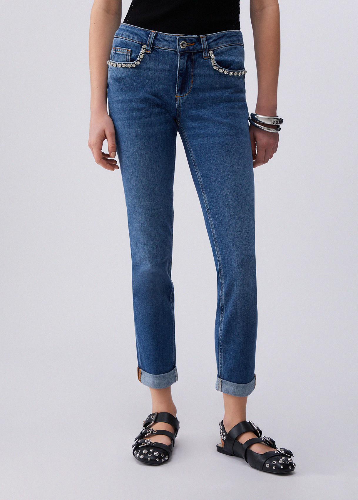 Liu Jo Skinny Jeans With Bejewelled Embellishment