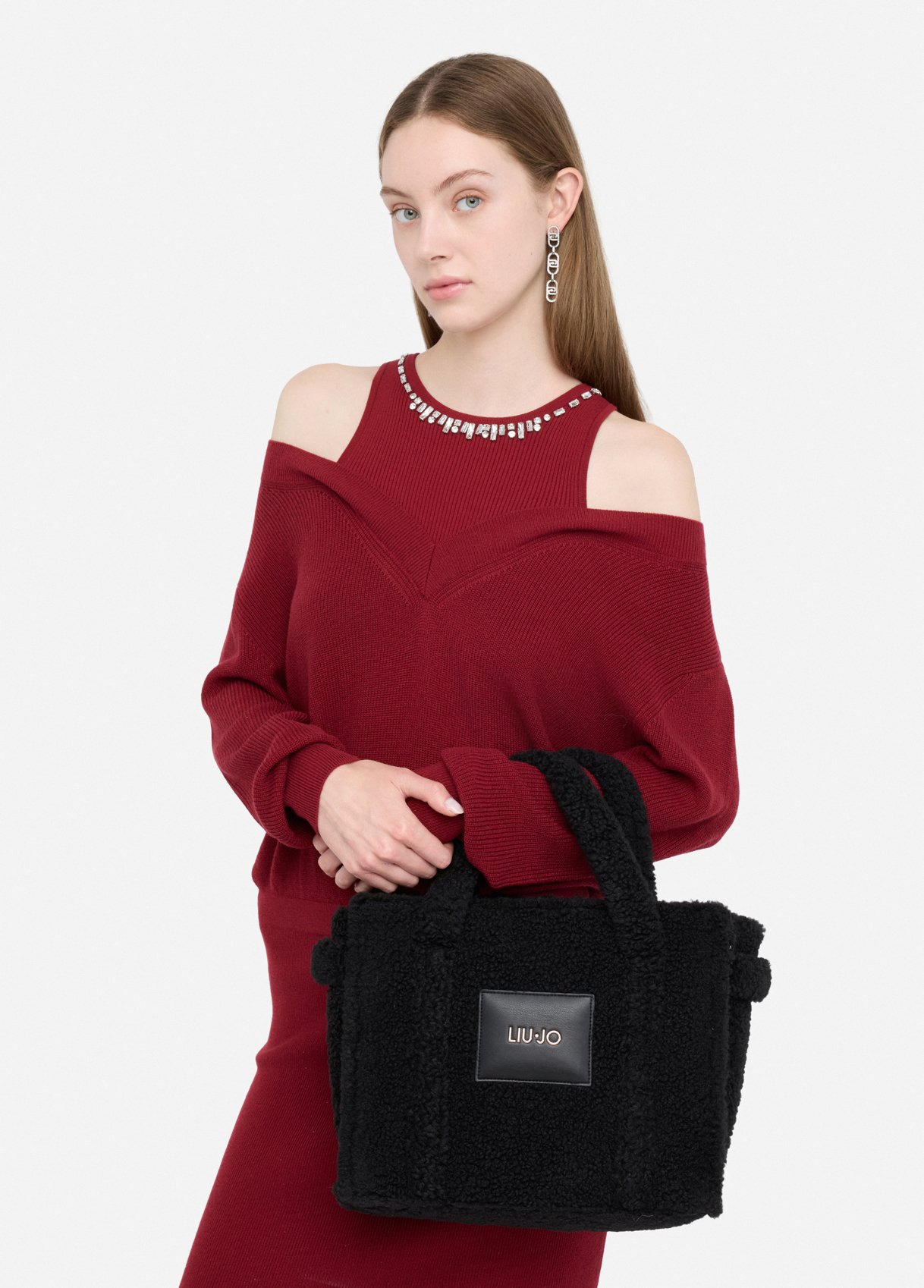 Liu Jo Shopper Format Moyen En Tissu Polaire Teddy